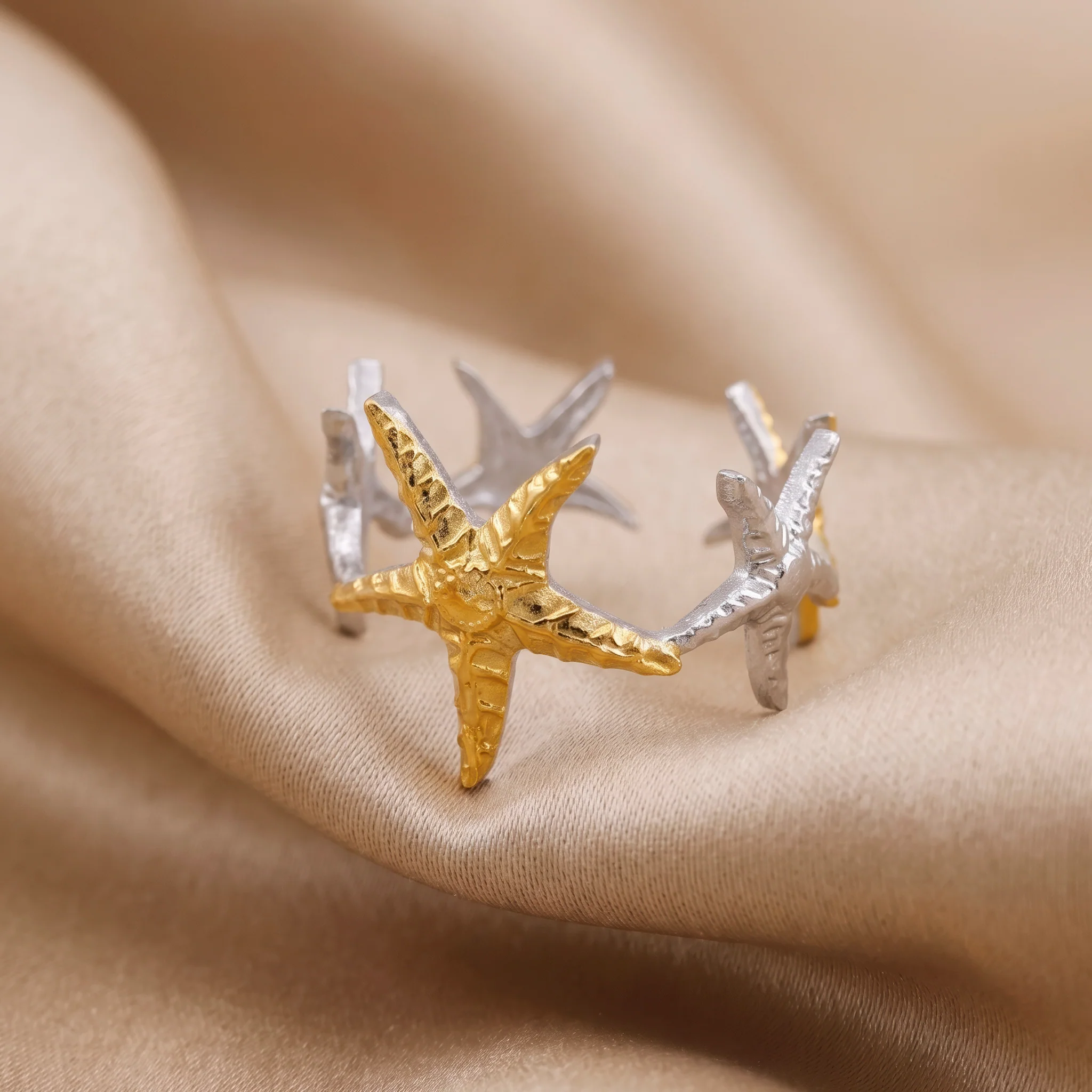PRAO Ring Anti-Tarnish Interlocking Starfish (Adjustable Size) - Image 5