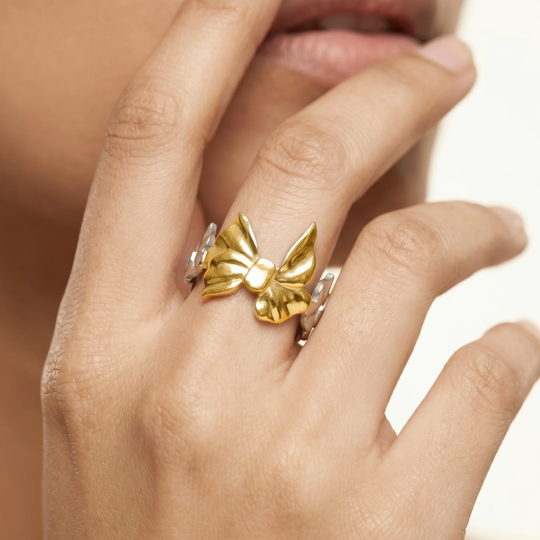 PRAO Ring Anti-Tarnish Ribbon Bow (Adjustable Size) - Image 2