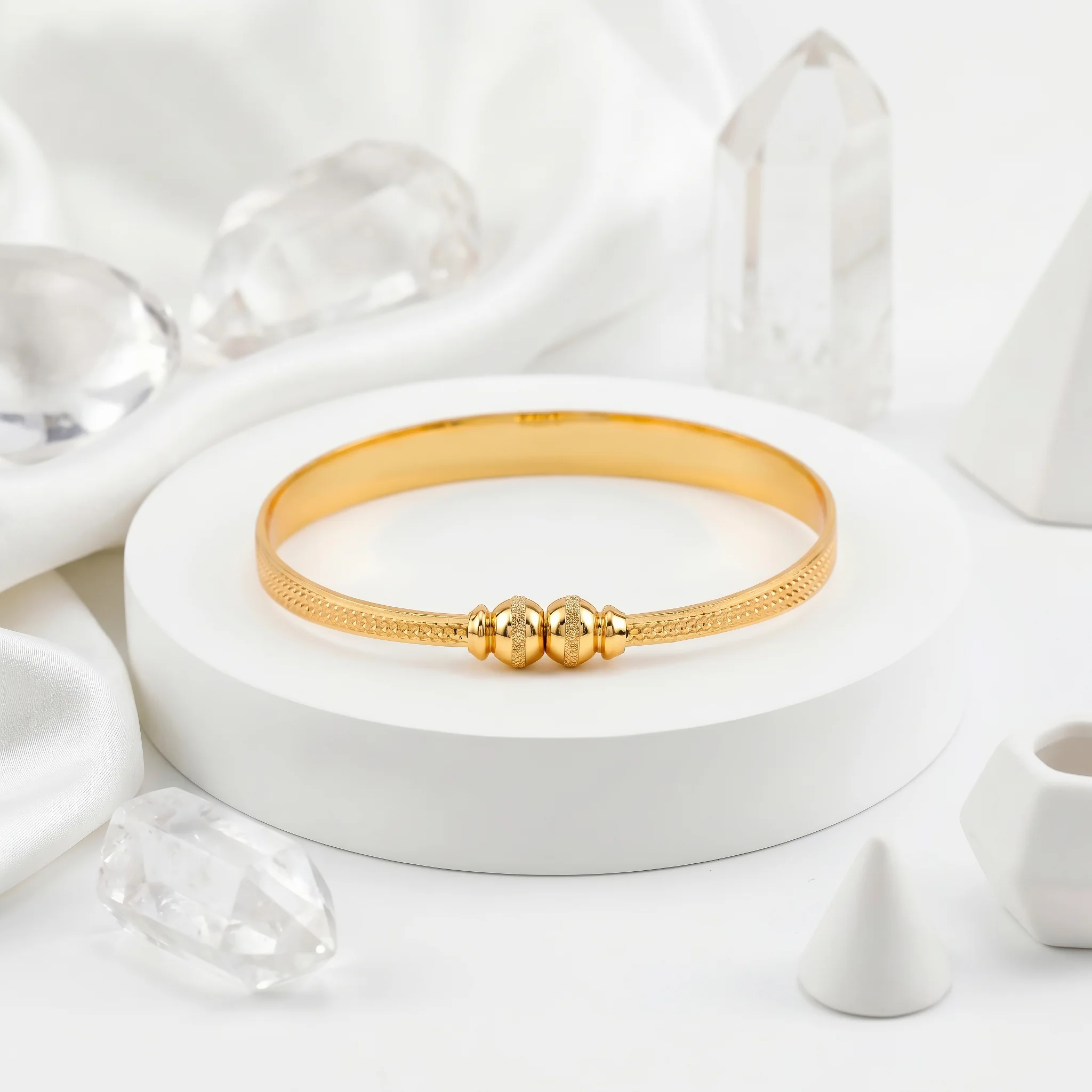 PRAO Bracelet Anti-Tarnish Honeycomb Textured Kada (Adjustable Size) - Image 6