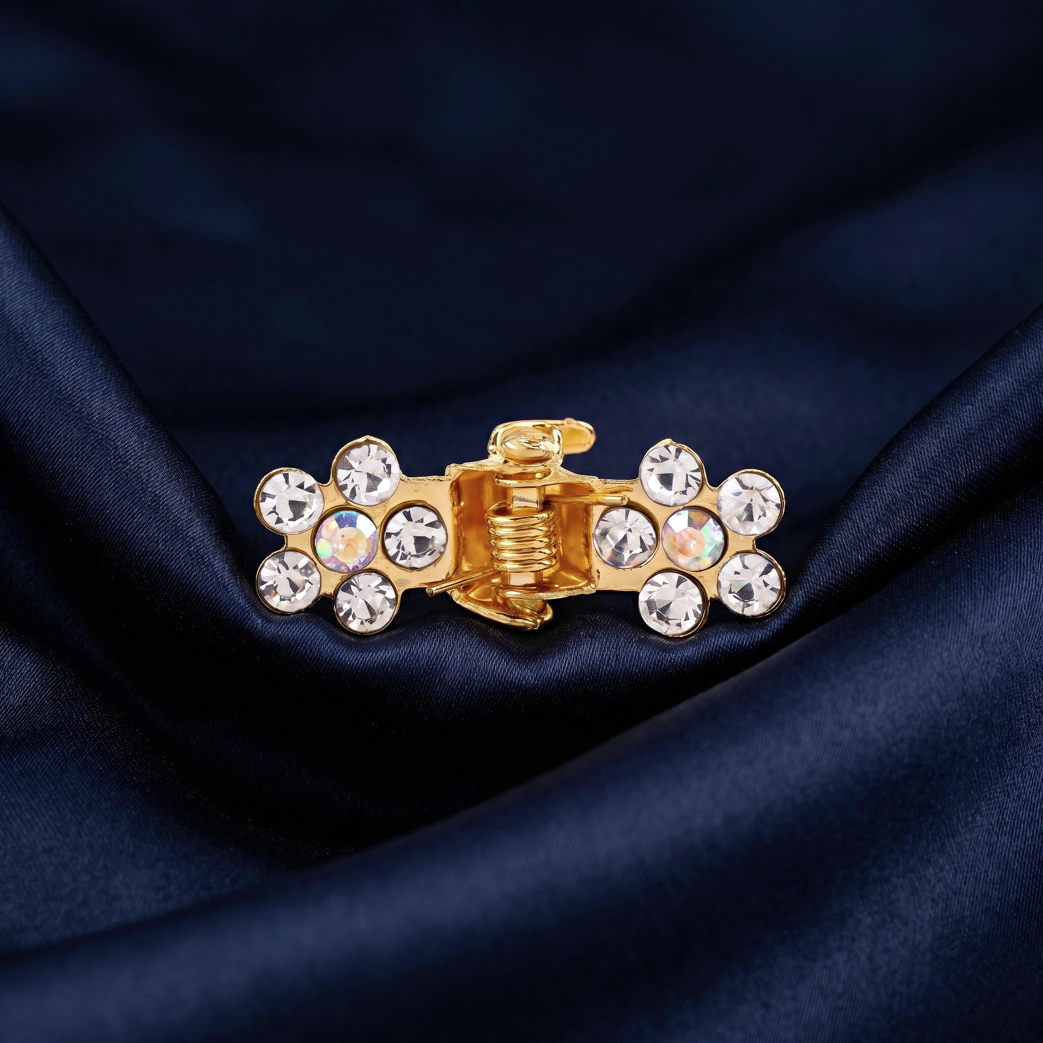 PRAO Hair Claw Clip Anti-Tarnish Floral Rhinestone - Image 4