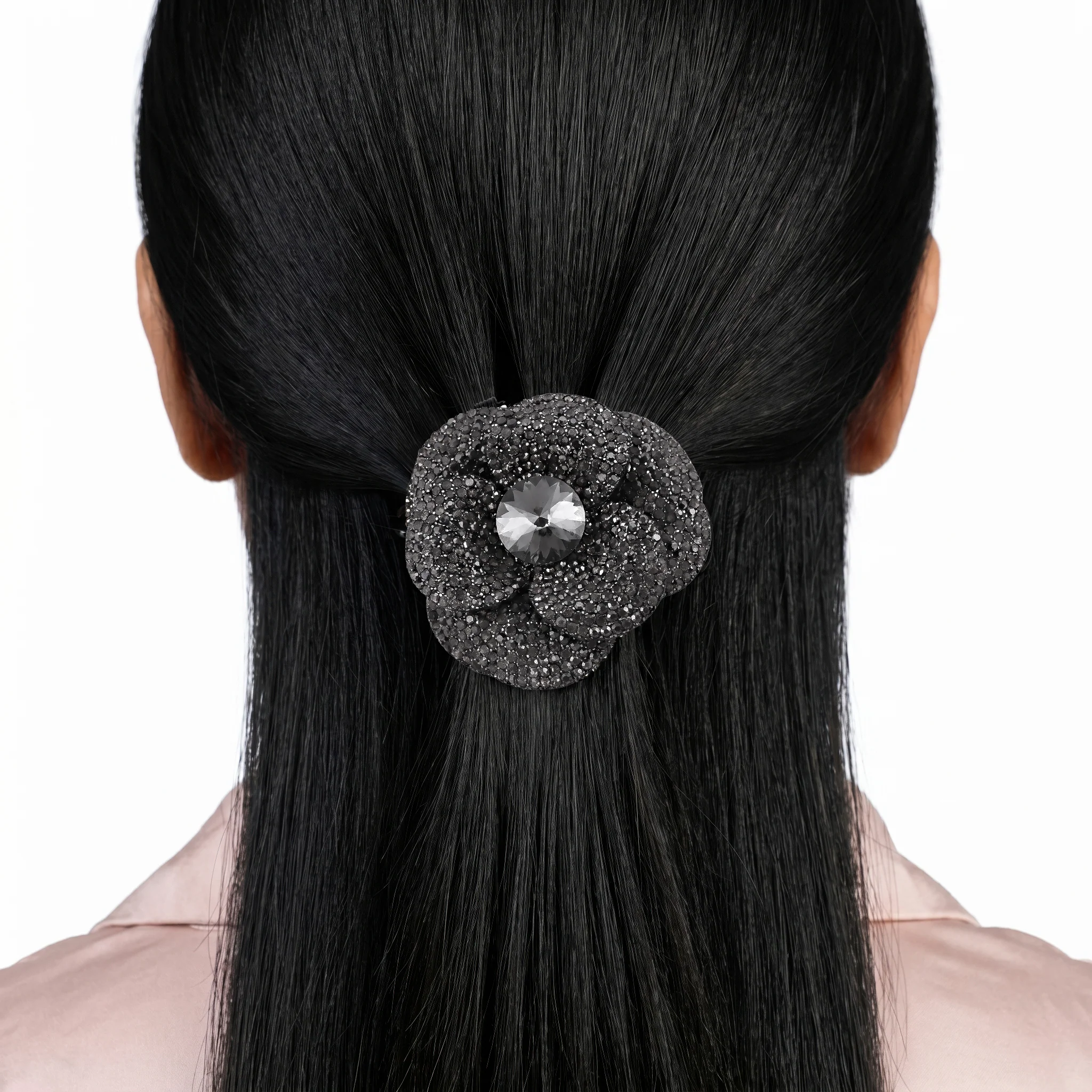 PRAO Hair Claw Clip Crystal Flower - Image 3