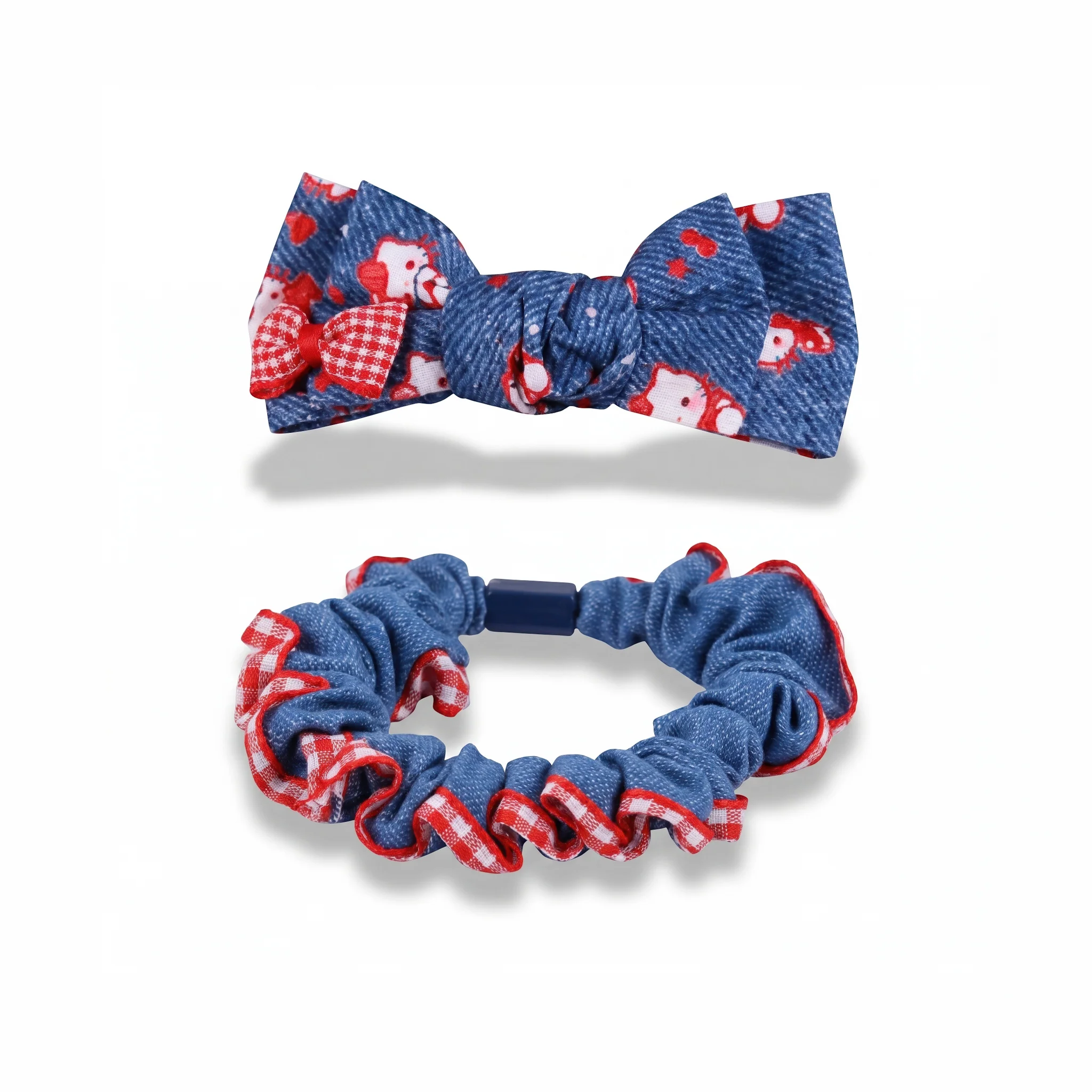 PRAO Scrunchie Denim Bow - Image 4