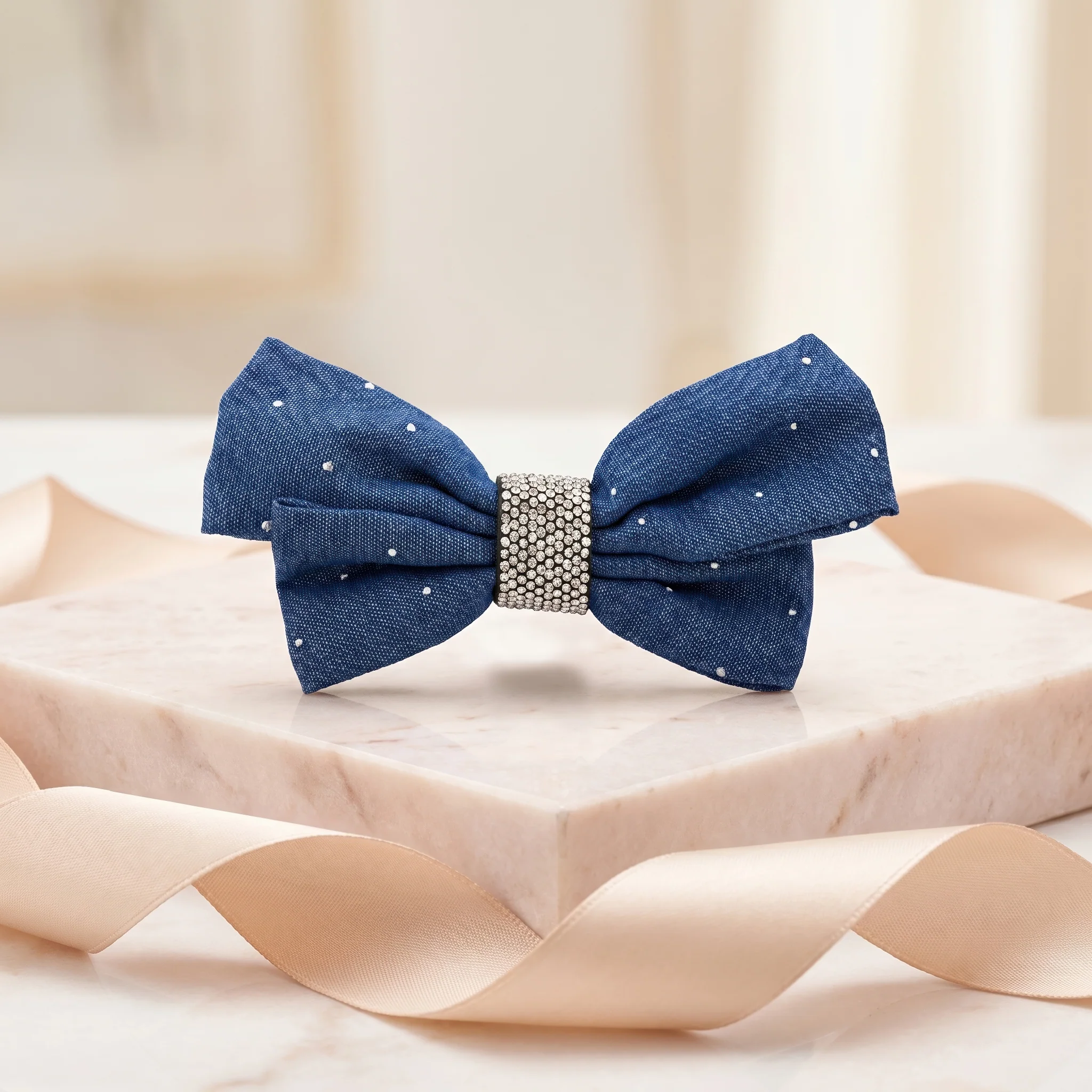 PRAO Hair Clip Anti-Tarnish Denim Rhinestone - Image 4