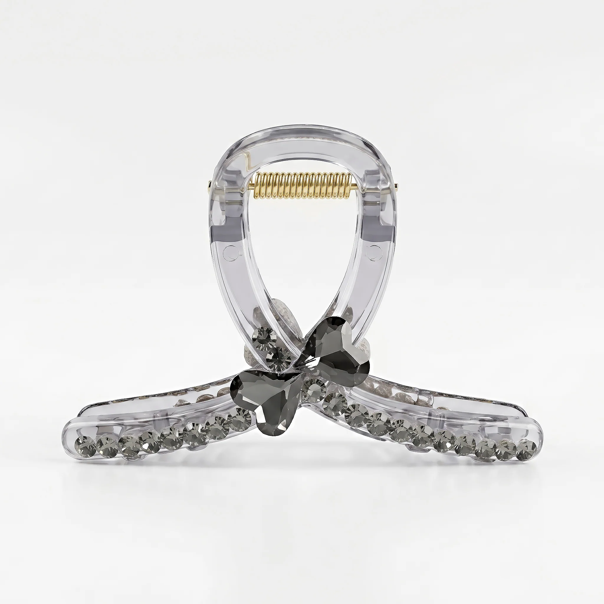 PRAO Hair Claw Clip Black Crystal Bow - Image 3