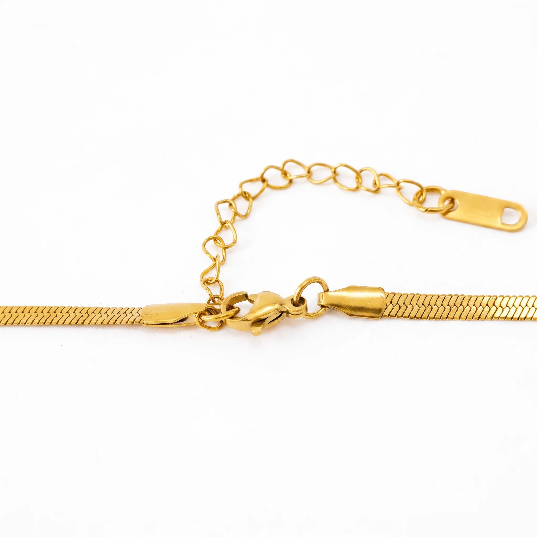 PRAO Necklace Anti-Tarnish Gold Plated Textured Bow Pendant Snake Chain - Image 5