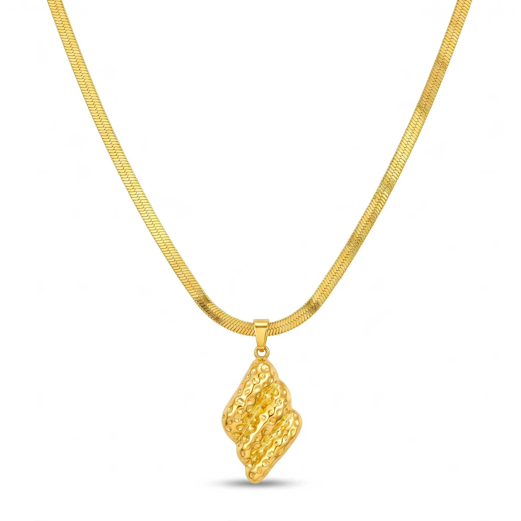 PRAO Necklace Anti-Tarnish Abstract Diamond Pendant - Image 3