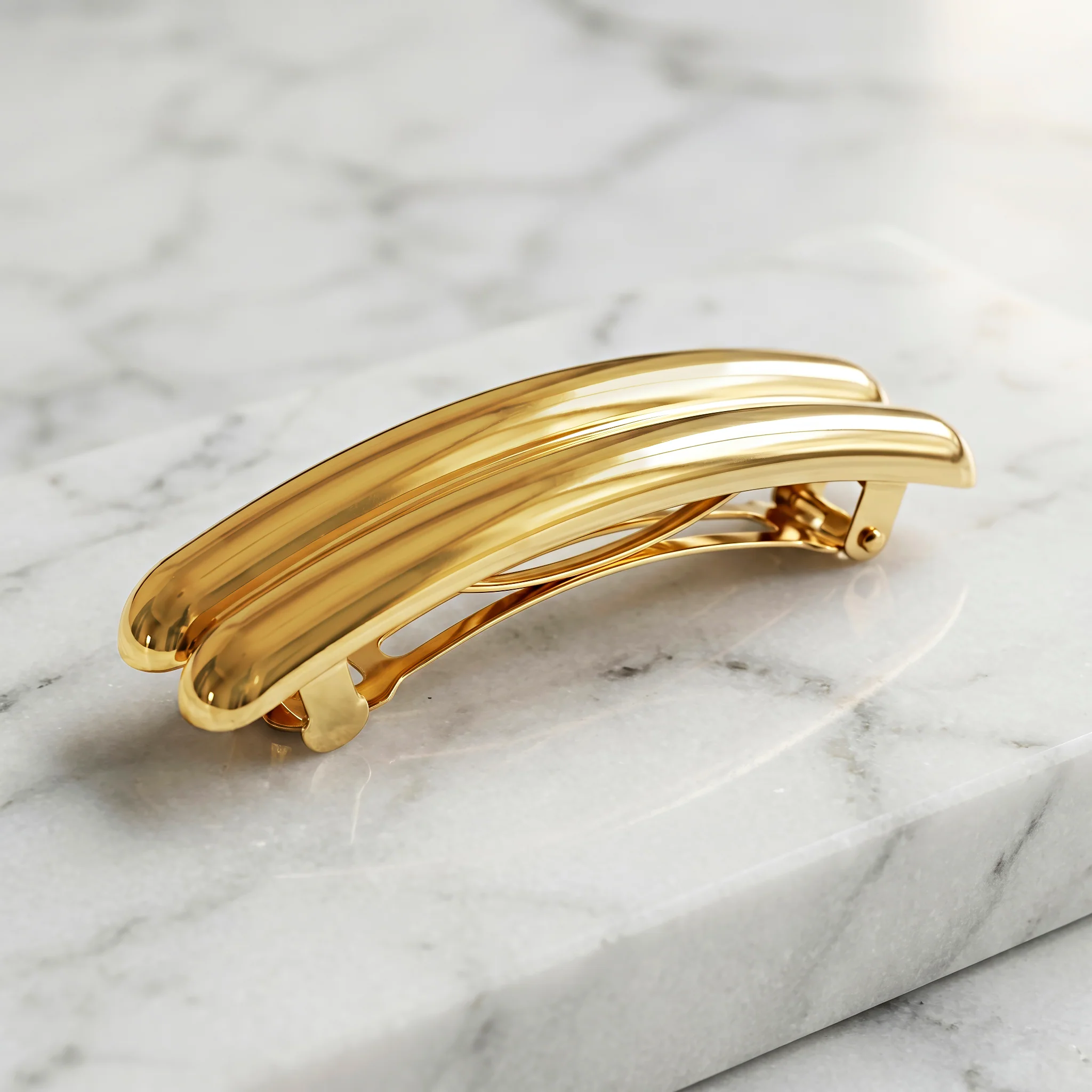 PRAO Hair Clip Anti-Tarnish Sleek Metallic Hair Barrette - Image 4