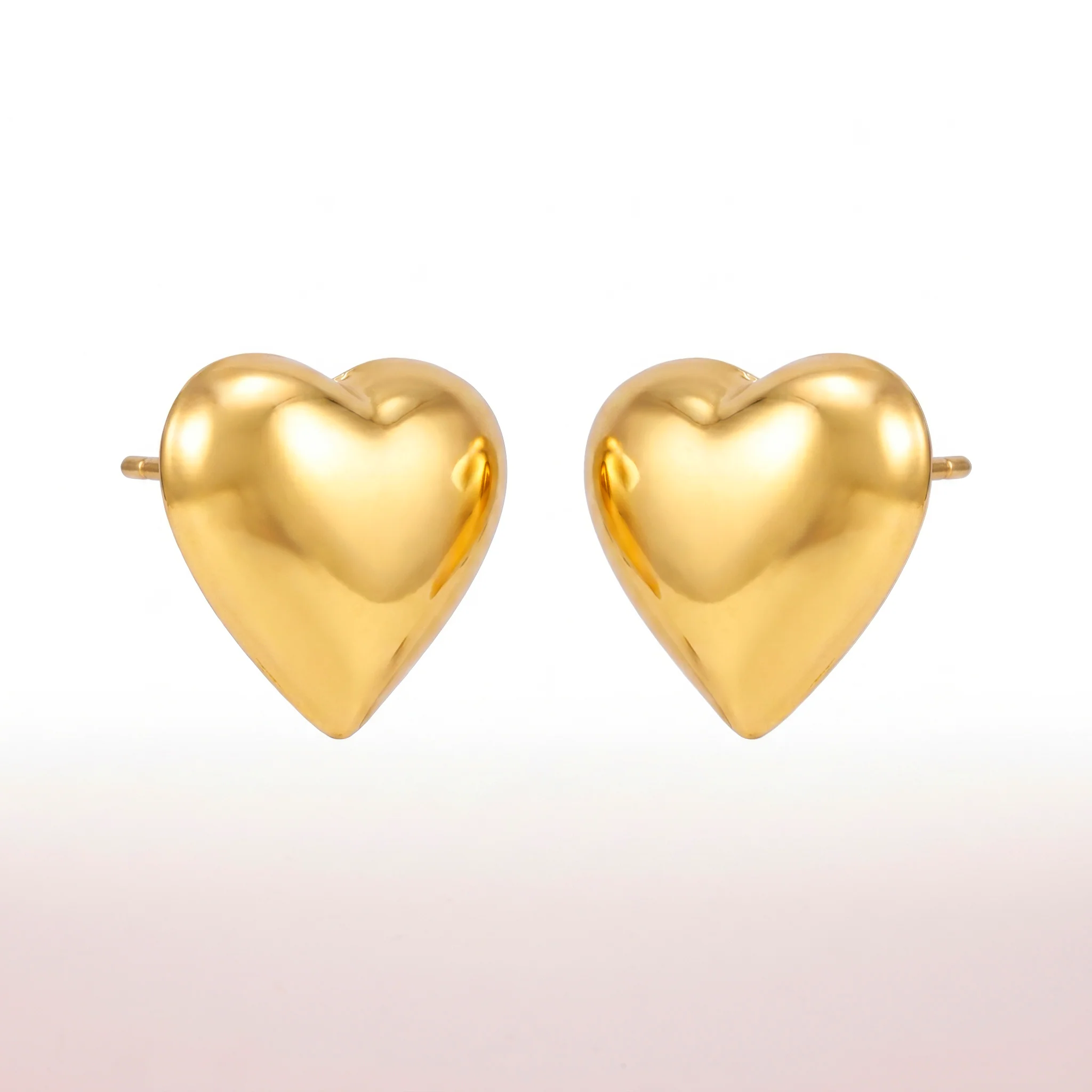 PRAO Earrings Anti-Tarnish Heart Studs - Image 4