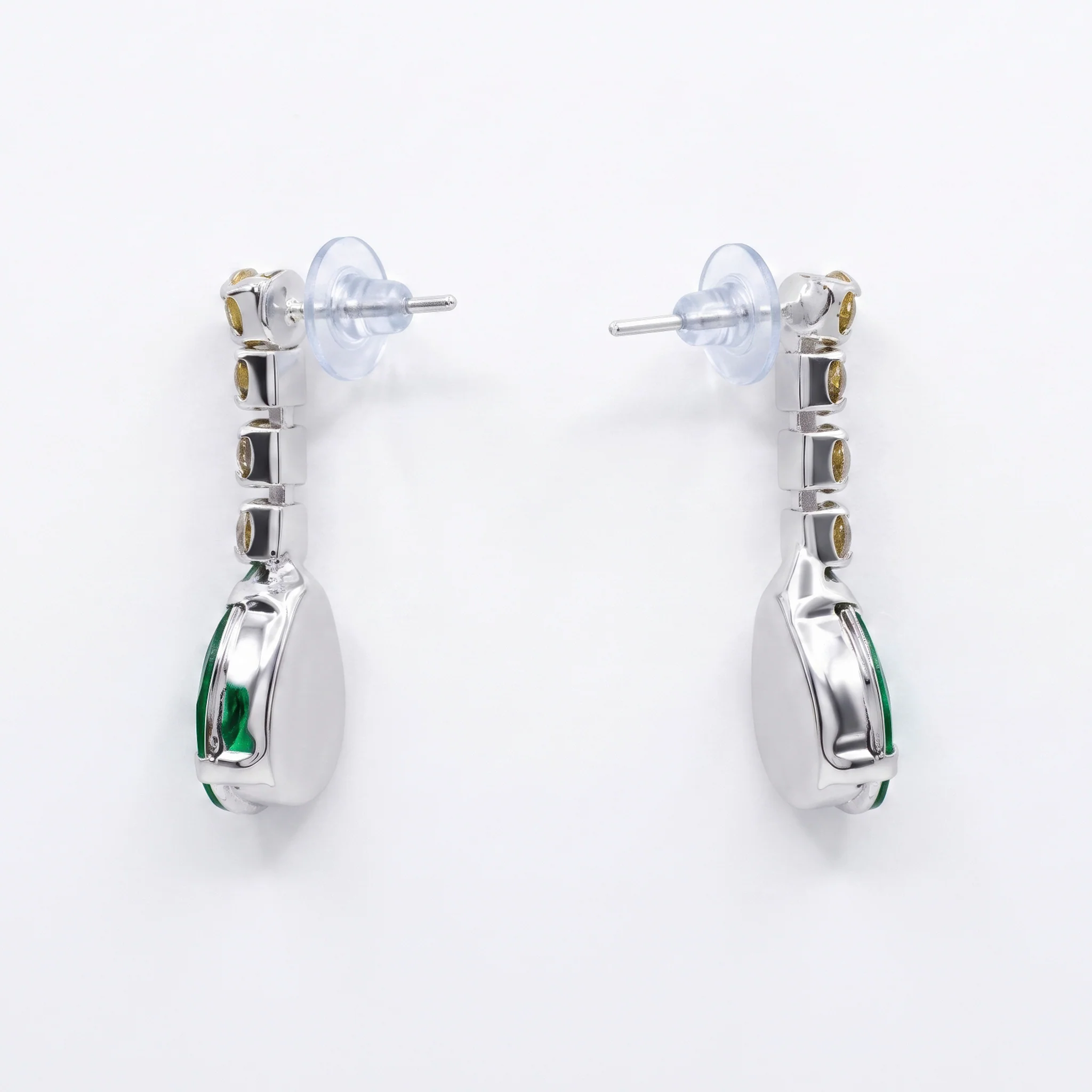 PRAO Earrings Anti-Tarnish Emerald Crystal Dangles - Image 5