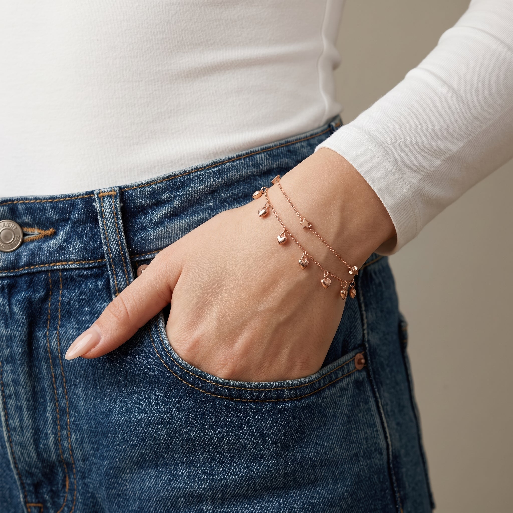 PRAO Bracelet Anti-Tarnish Star Heart Chain (Adjustable Size) - Image 3
