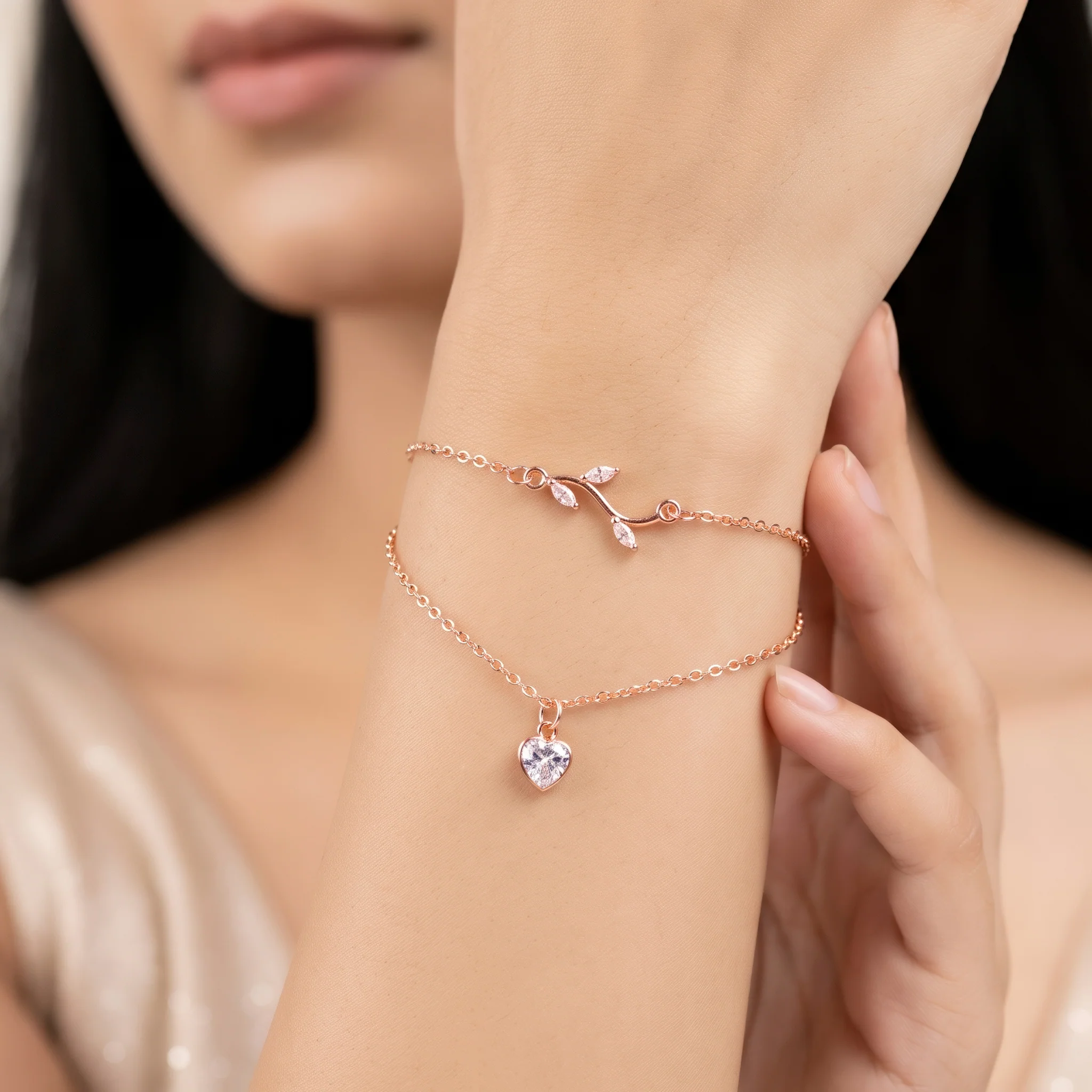 PRAO Bracelet Anti-Tarnish Crystal Vine Chain (Adjustable Size) - Image 2