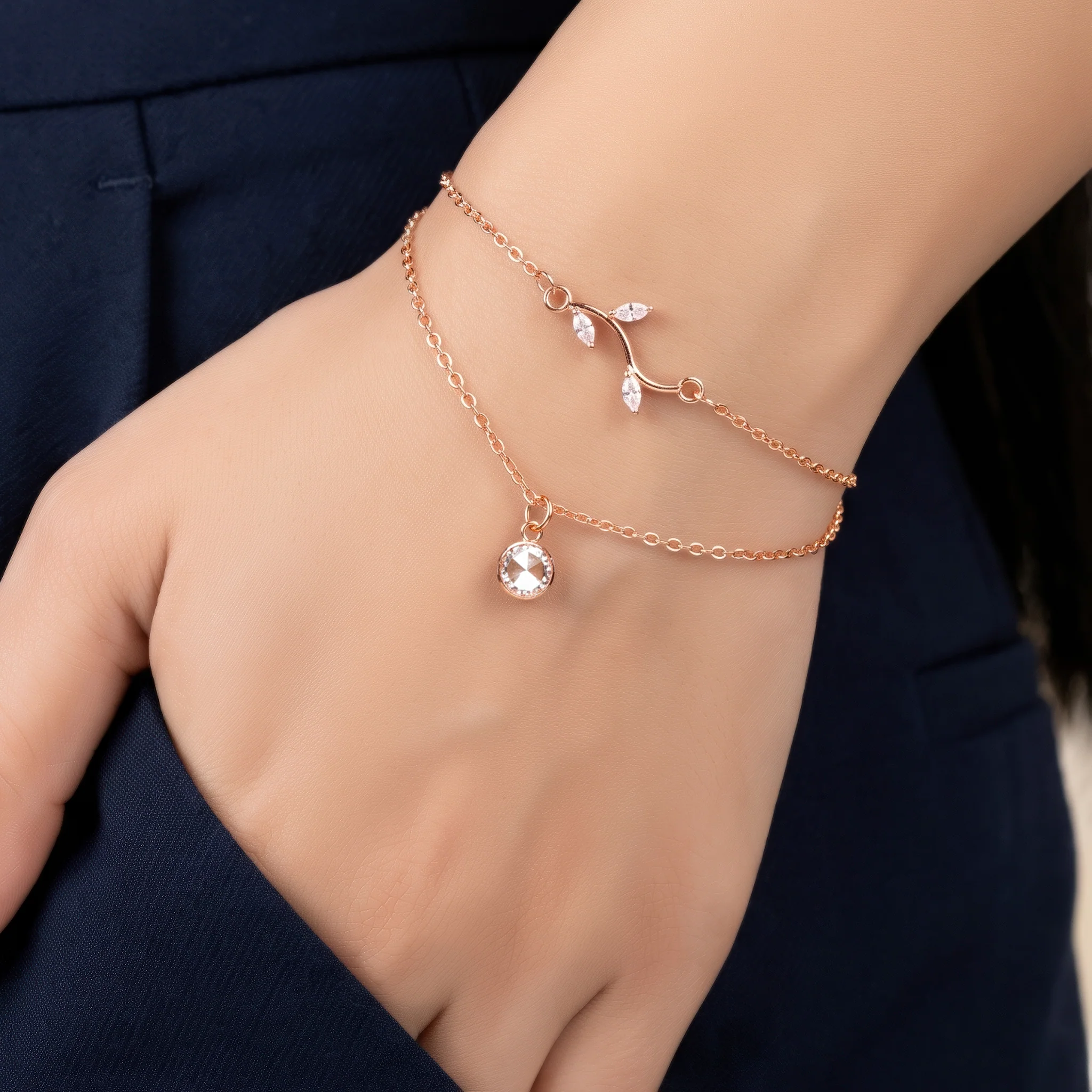 PRAO Bracelet Anti-Tarnish Crystal Vine Chain (Adjustable Size) - Image 3