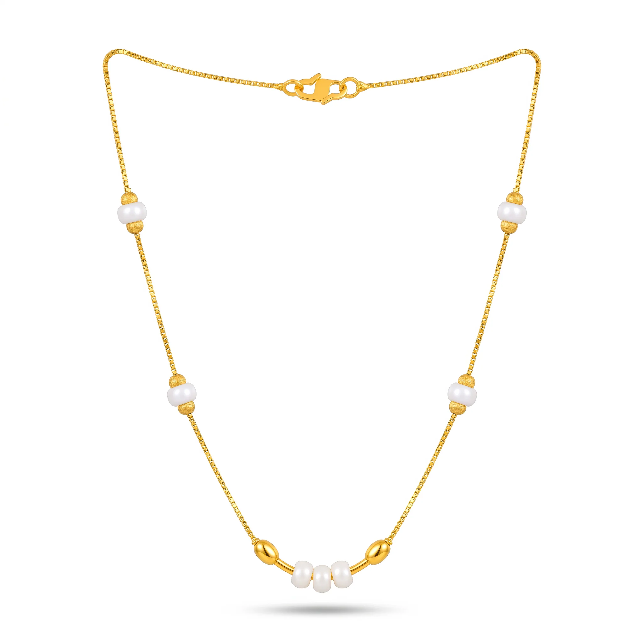 PRAO Necklace Anti-Tarnish White Bead Chain - Image 3