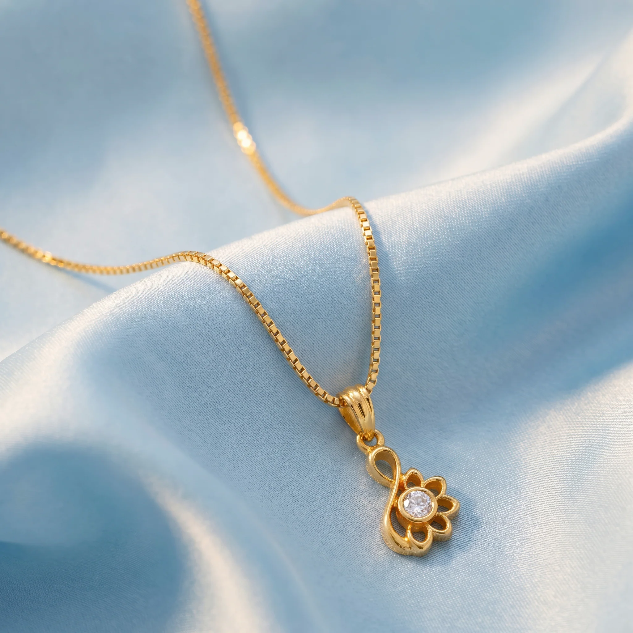 PRAO Necklace Anti-Tarnish Infinity Floral Chain - Image 4