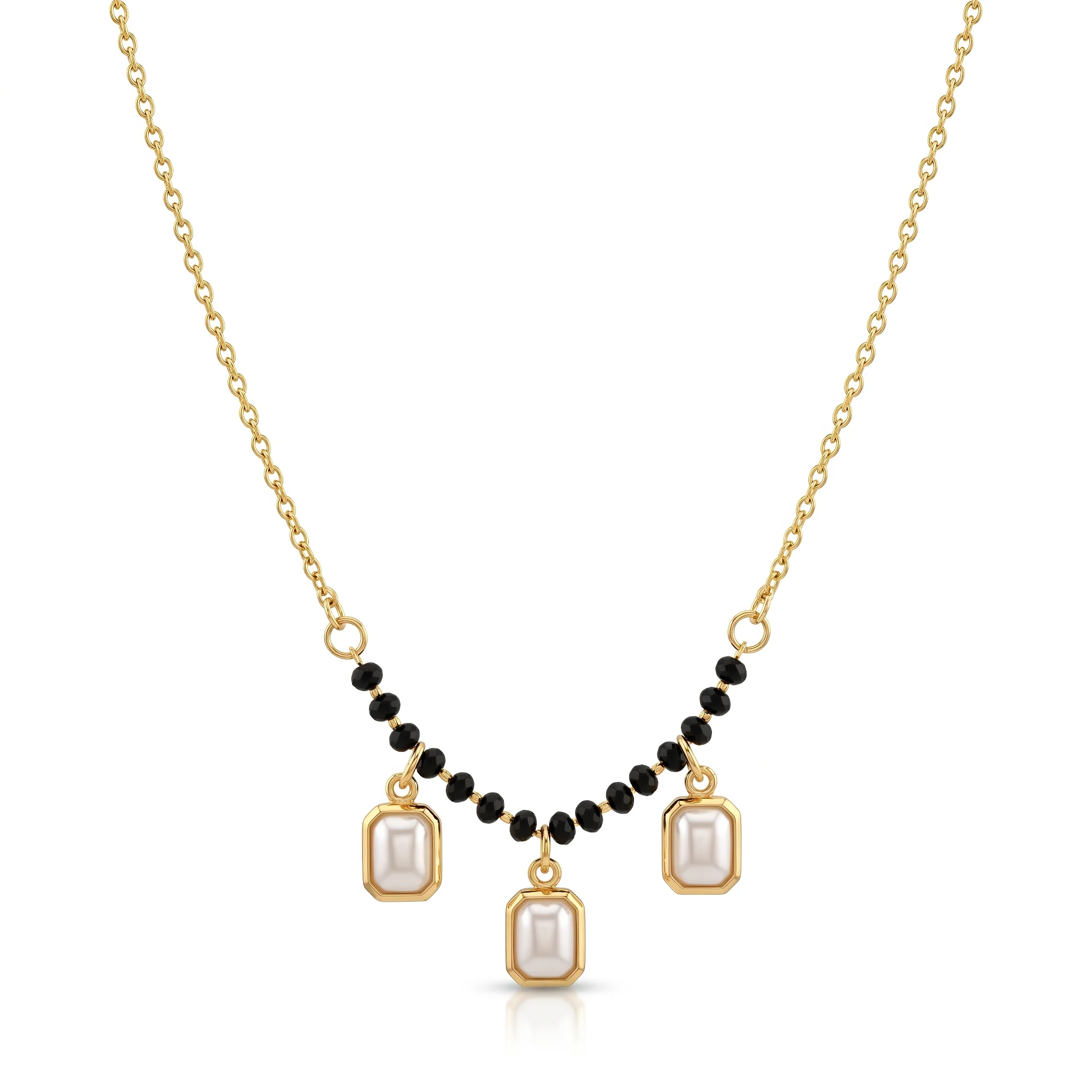 PRAO Necklace Anti-Tarnish Pearl Charm Chain - Image 3
