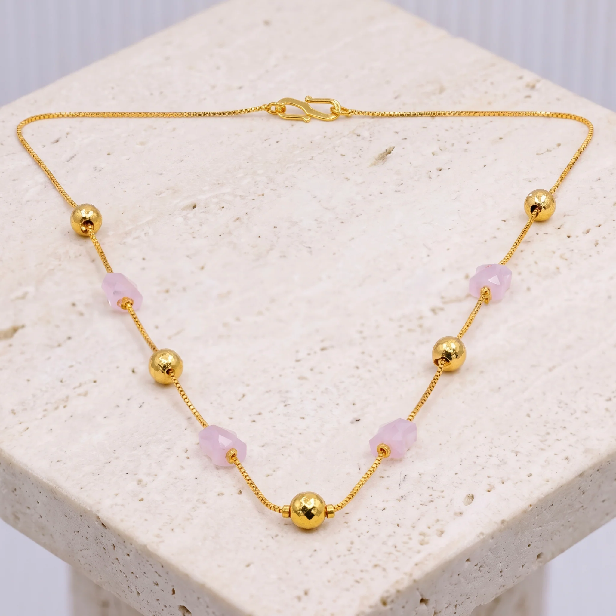 PRAO Necklace Anti-Tarnish Bow Crystal Box Chain - Image 4