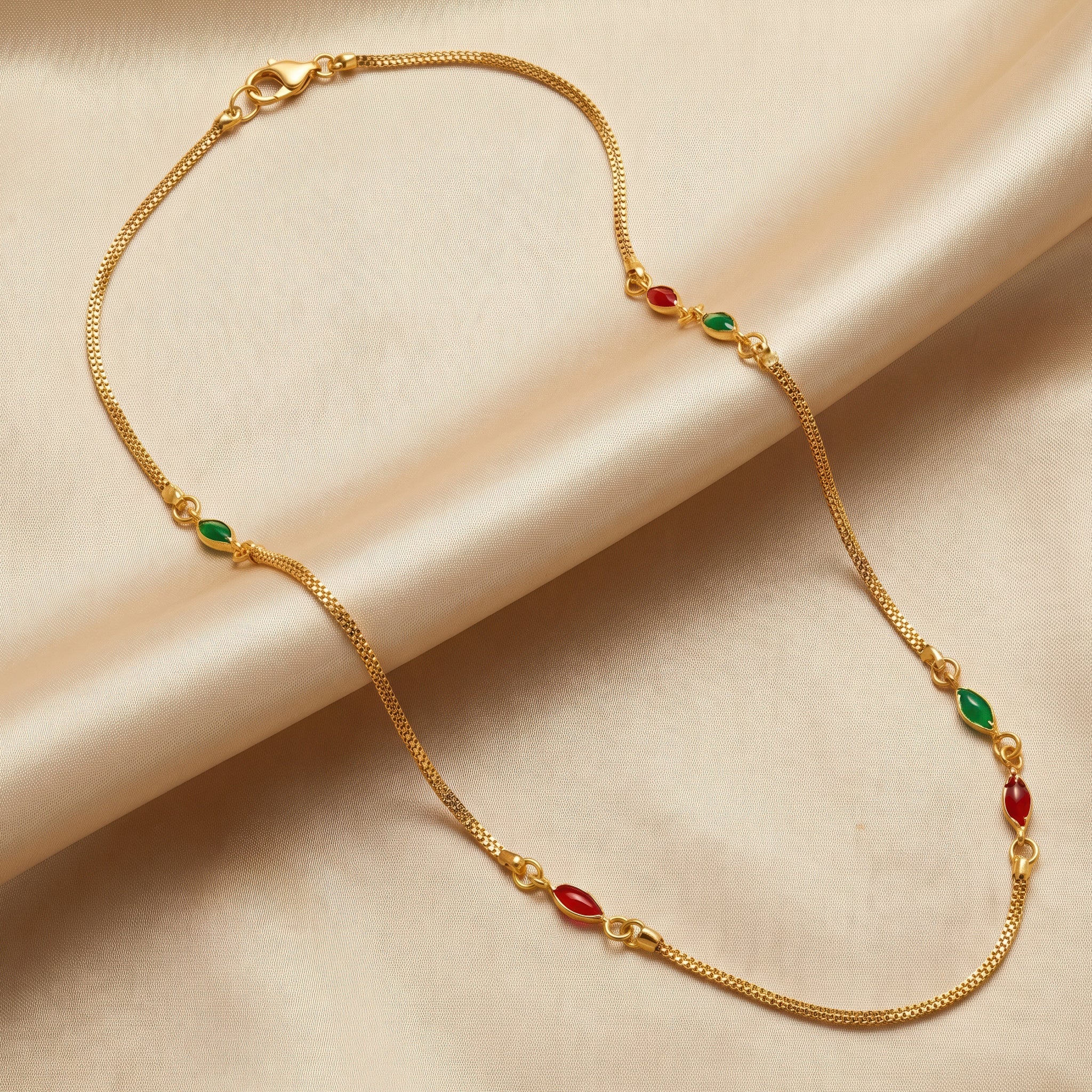 PRAO Necklace Anti-Tarnish Marquise Stone Chain - Image 4