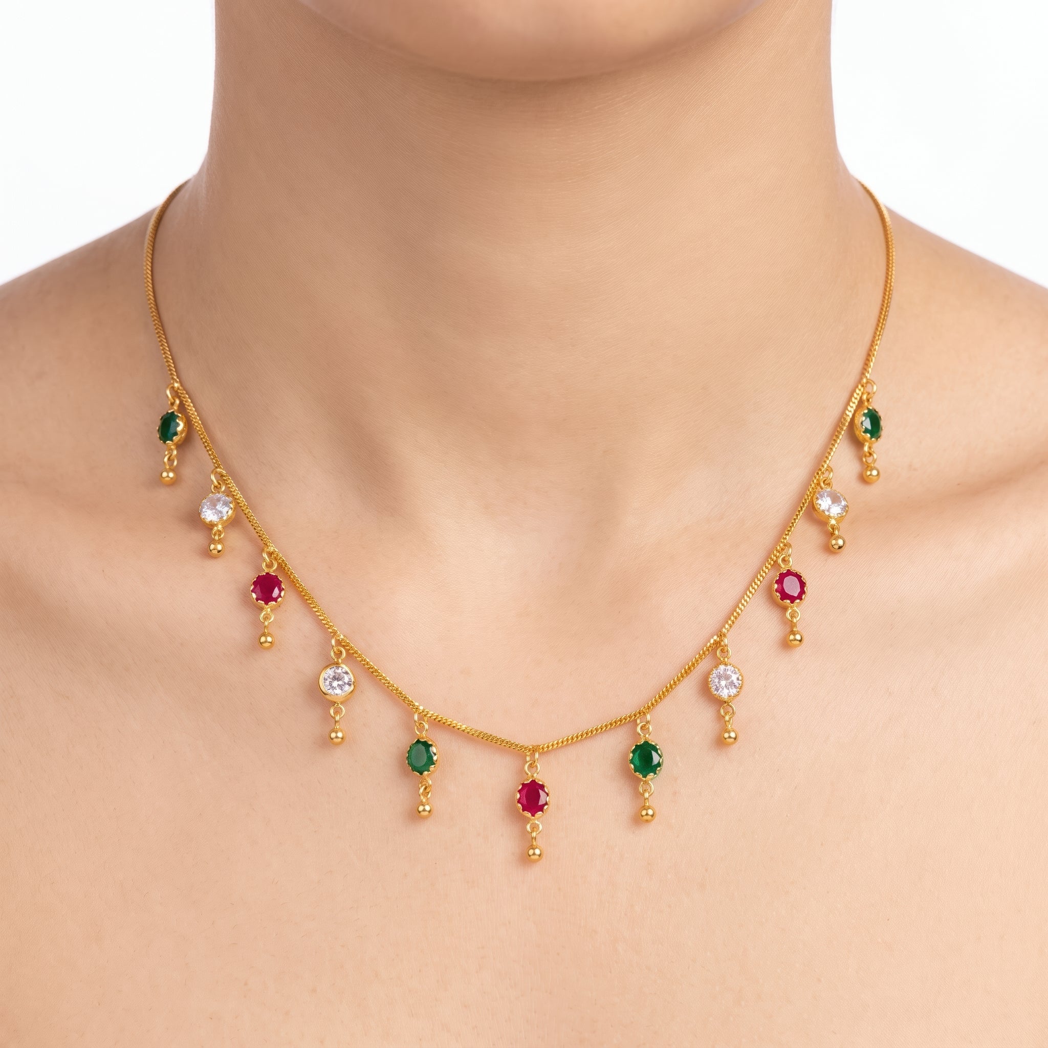 PRAO Necklace Anti-Tarnish Floral Charm Chain - Image 2