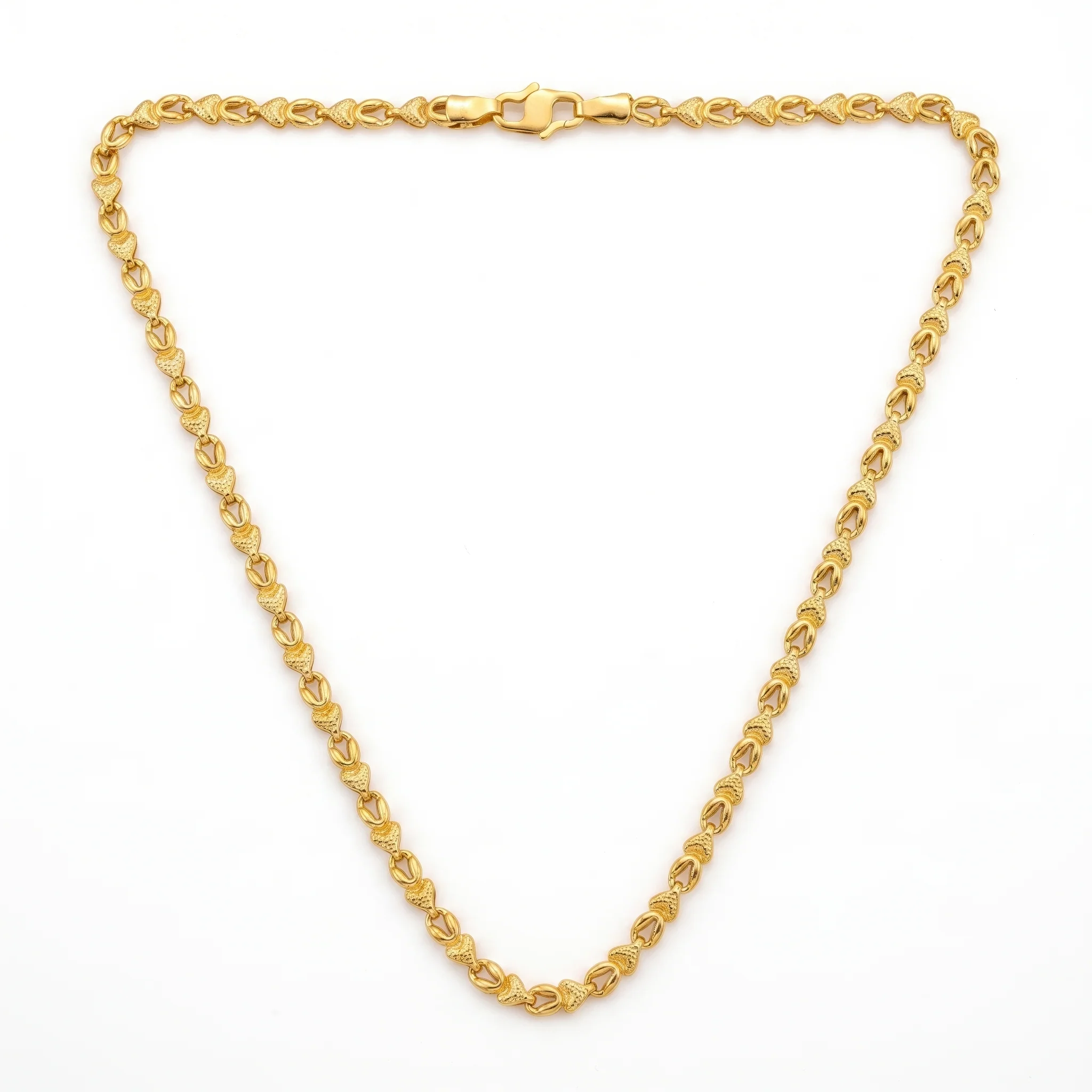 PRAO Necklace Anti-Tarnish Heart Link Chain - Image 3