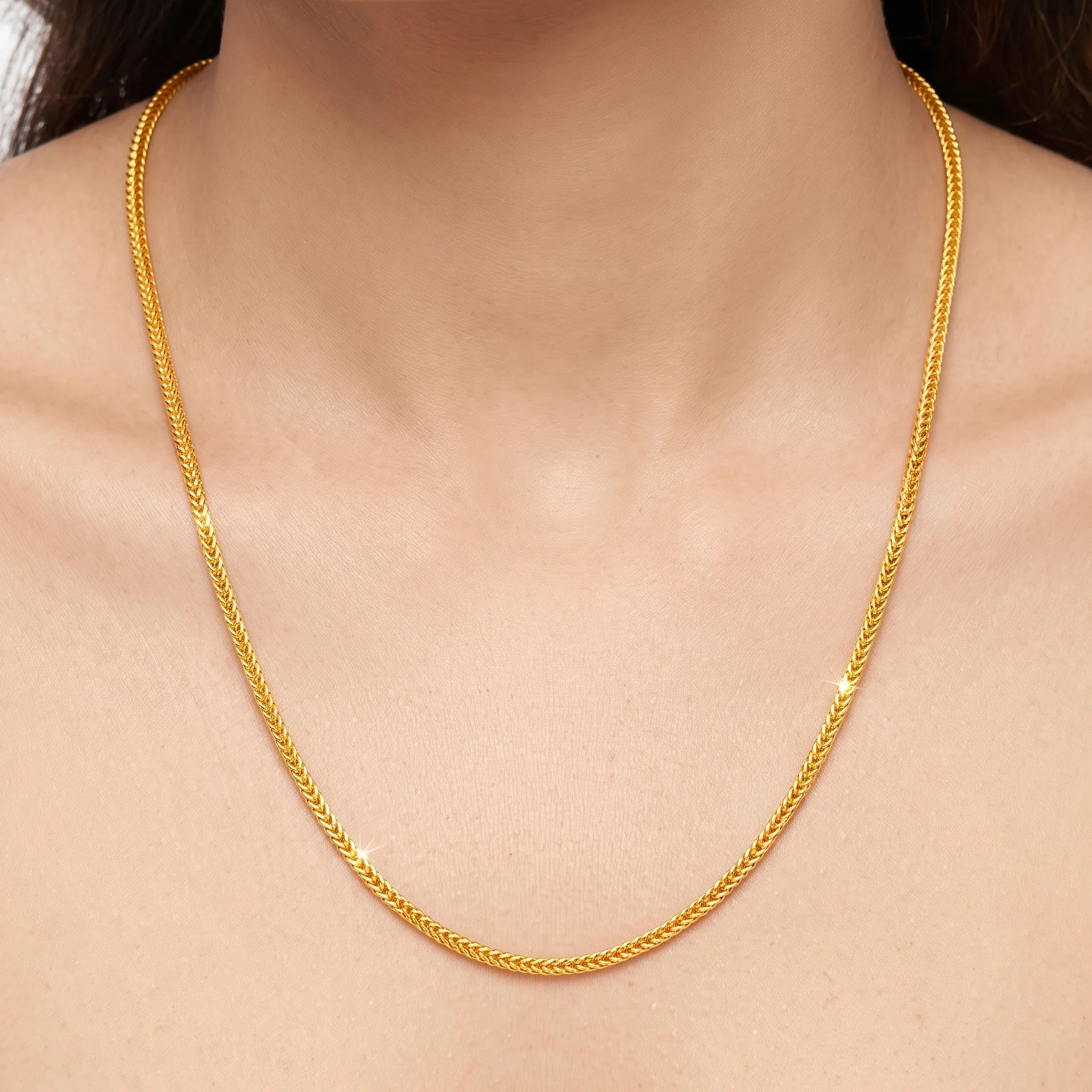 PRAO Necklace Anti-Tarnish Franco Chain