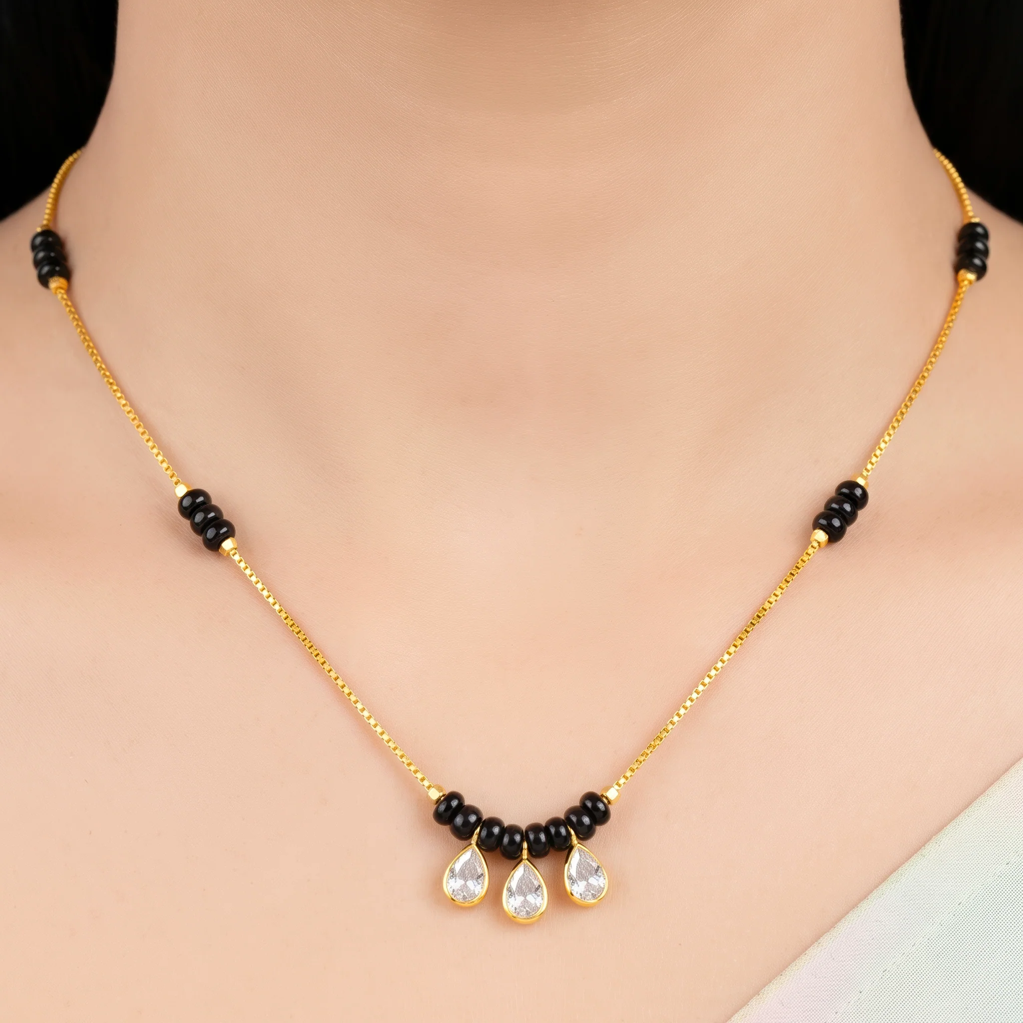 PRAO Necklace Anti-Tarnish Kundan Charm Mangalsutra - Image 2