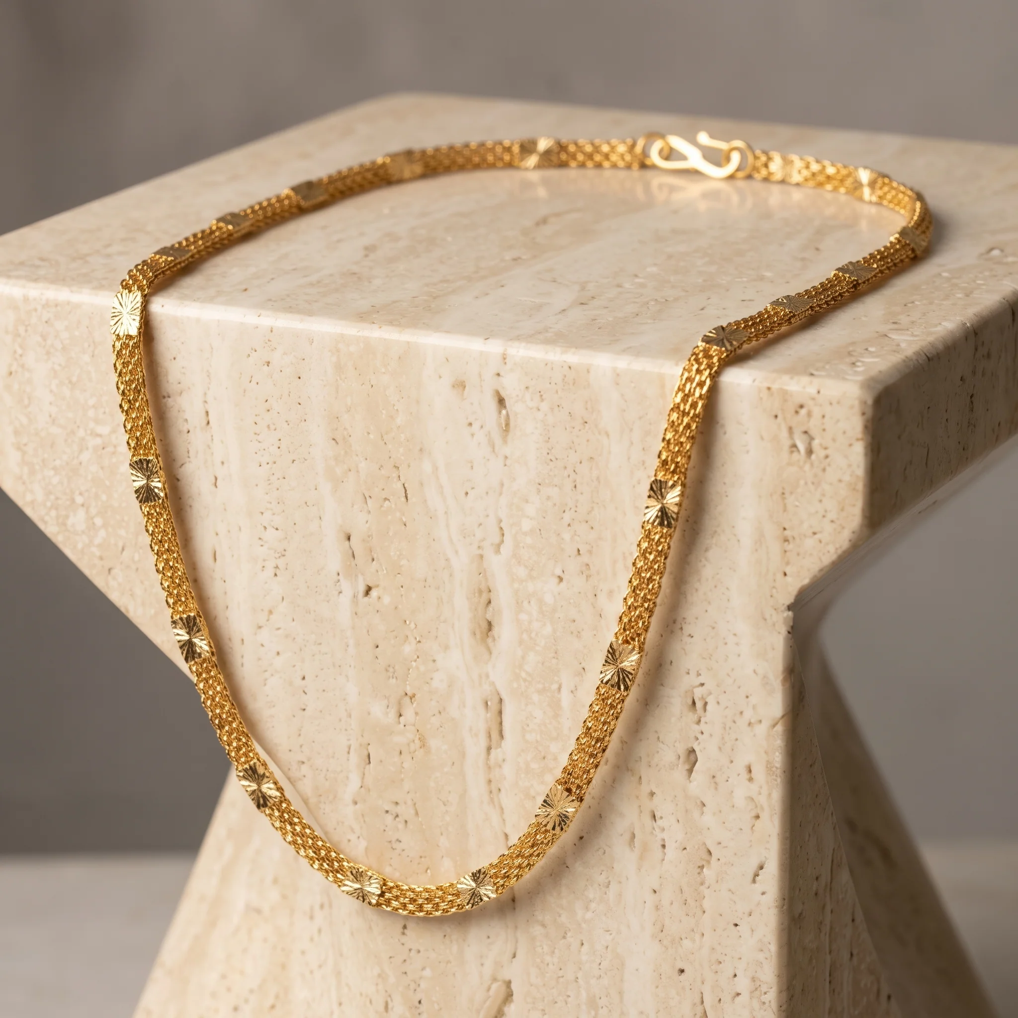 PRAO Necklace Anti-Tarnish Mesh Chain - Image 4