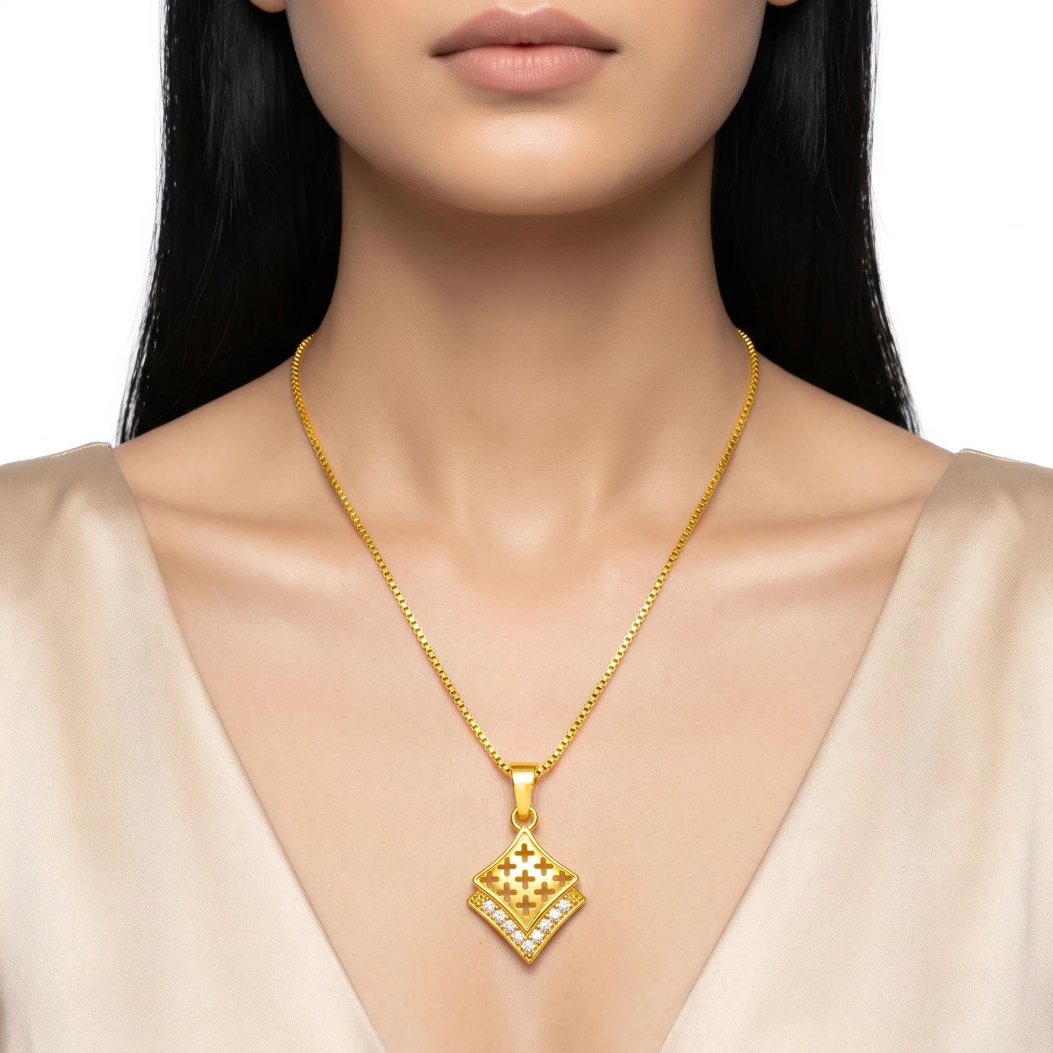 PRAO Necklace Anti-Tarnish AD Studded Chain - Image 2