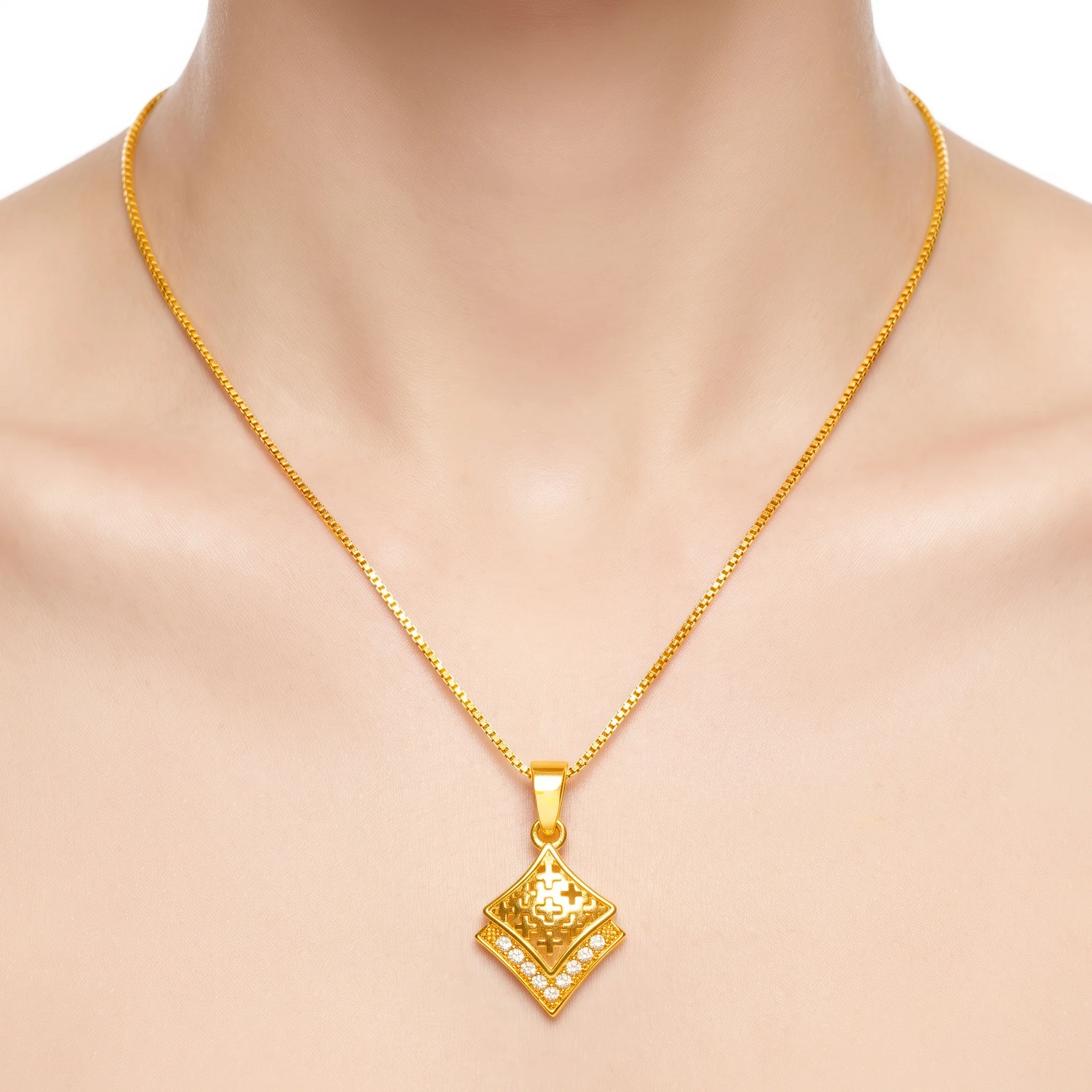 PRAO Necklace Anti-Tarnish AD Studded Chain - Image 3