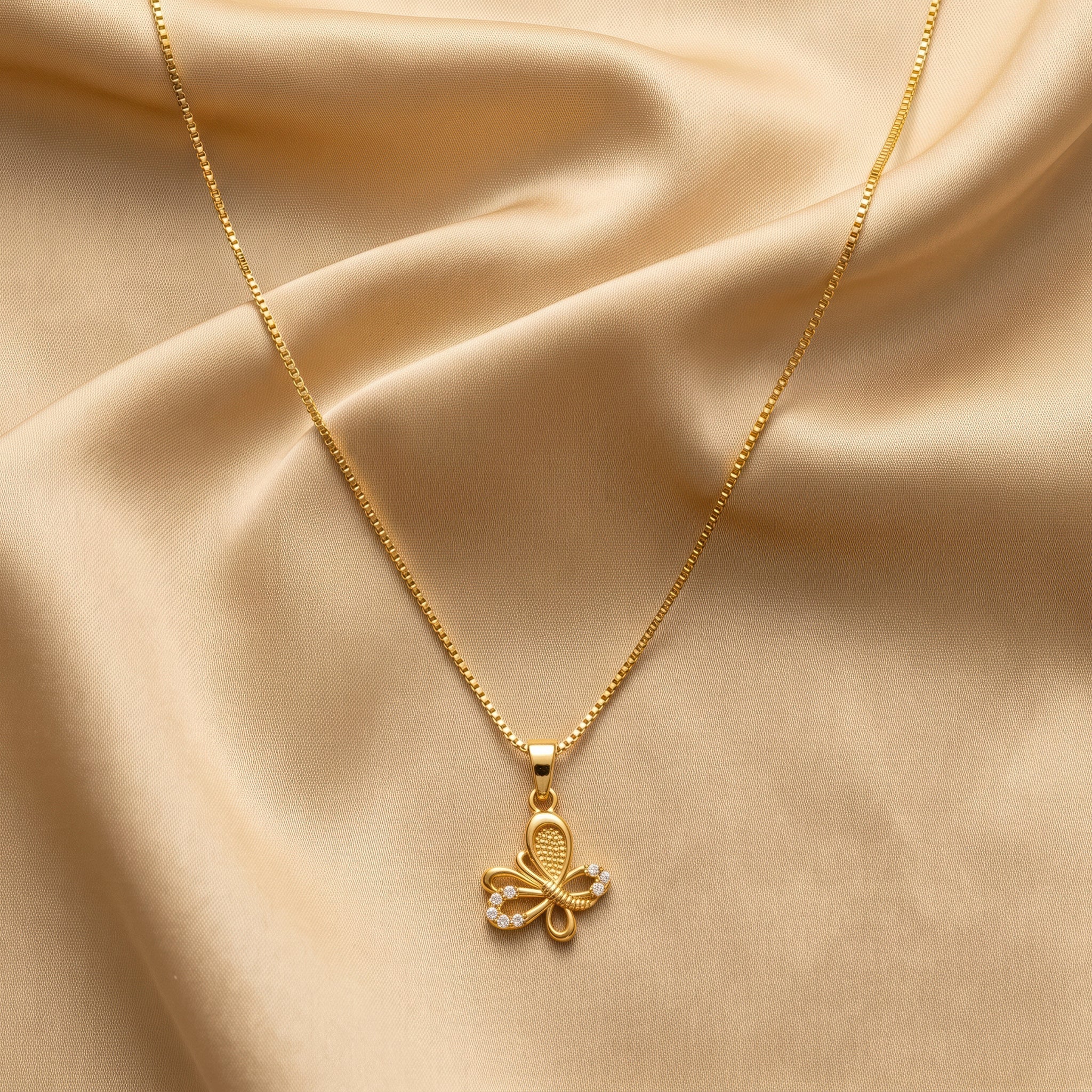 PRAO Necklace Anti-Tarnish Butterfly Crystal Chain - Image 4