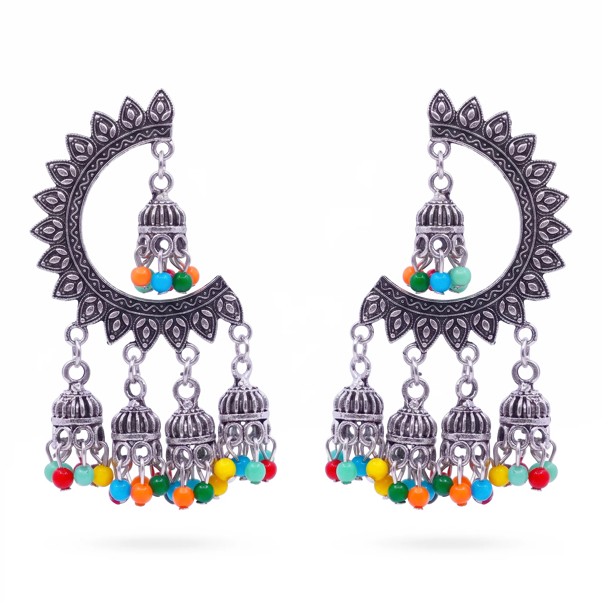 PRAO Earrings Anti-Tarnish Oxidized Crescent Dangles - Image 3