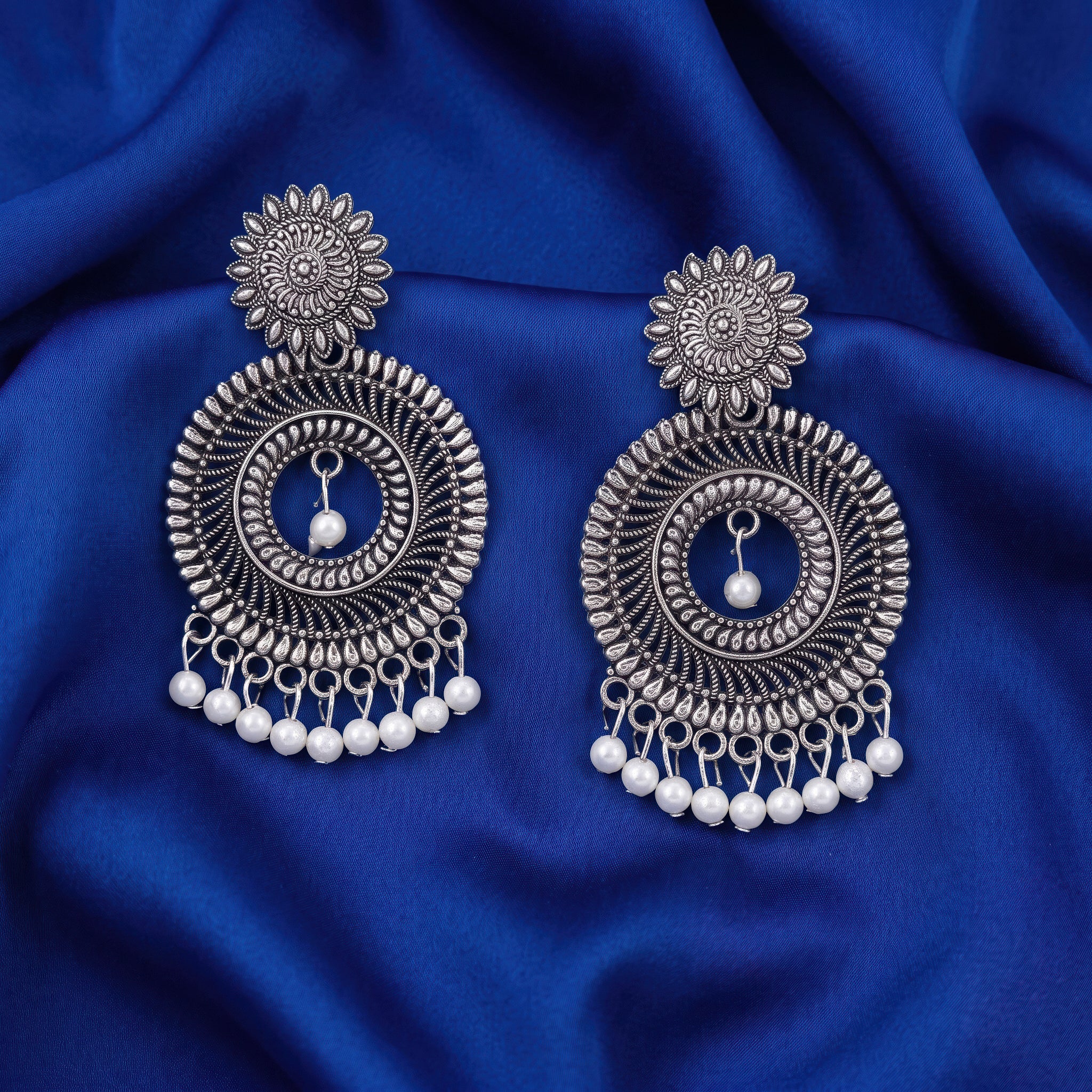 PRAO Earrings Anti-Tarnish Floral Pearl Studs - Image 4