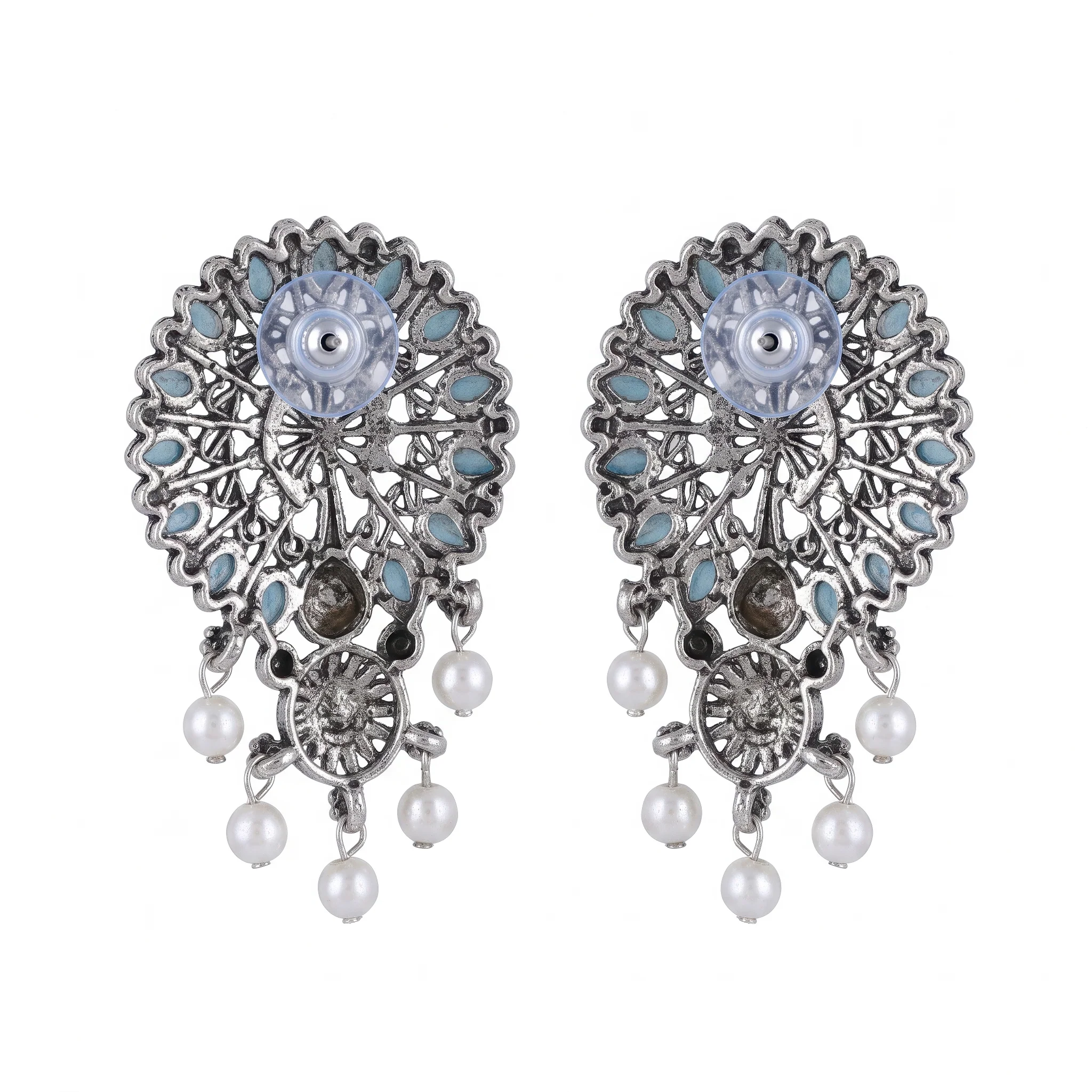 PRAO Earrings Anti-Tarnish Peacock Pearl Dangles - Image 5