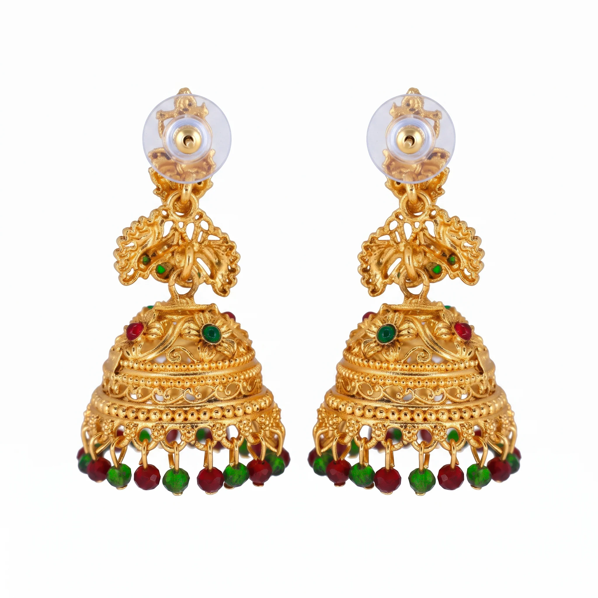 PRAO Earrings Anti-Tarnish Lakshmi Temple Jhumka - Image 5