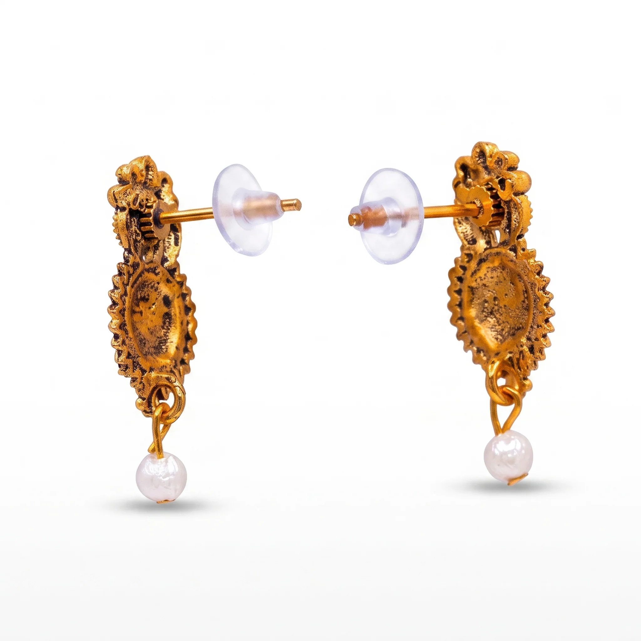 PRAO Earrings Anti-Tarnish Radha Krishna Temple Dangles - Image 5
