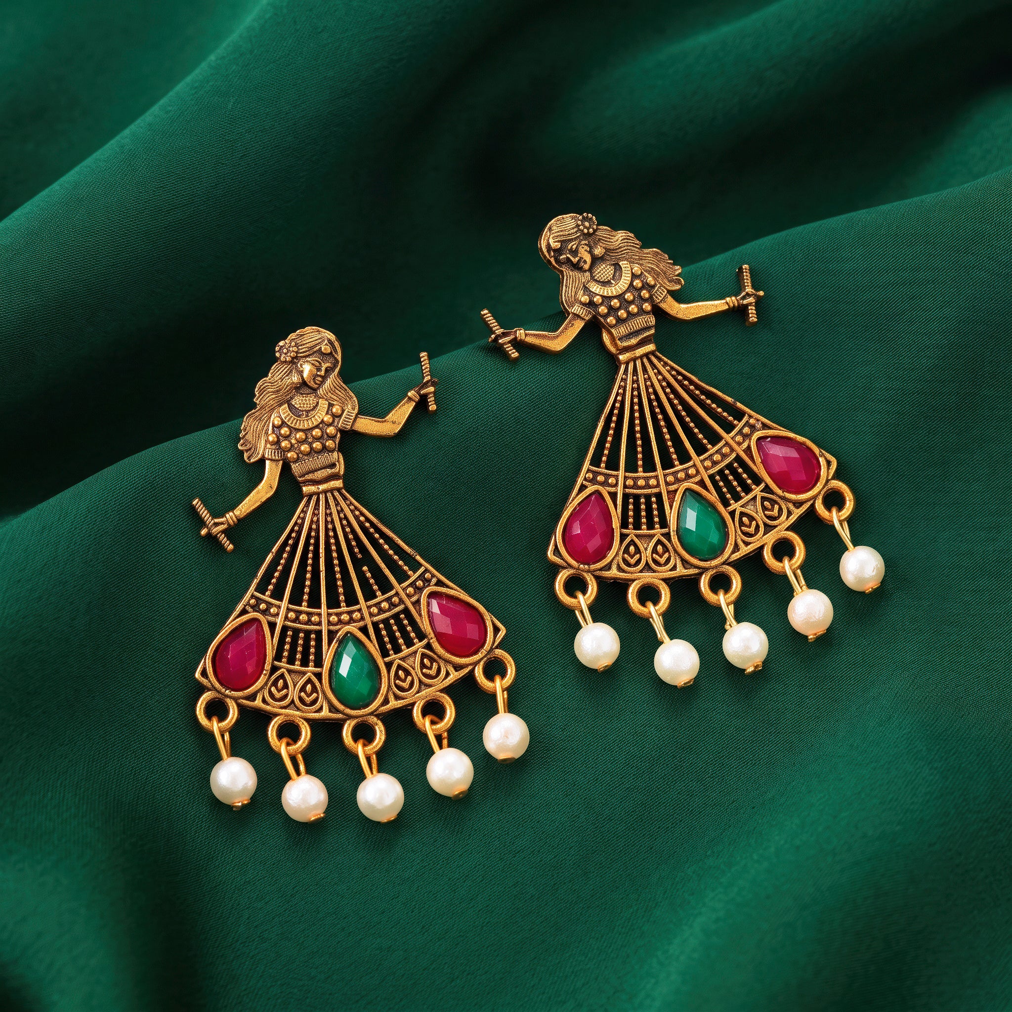 PRAO Earrings Anti-Tarnish Dancing Lady Danglers