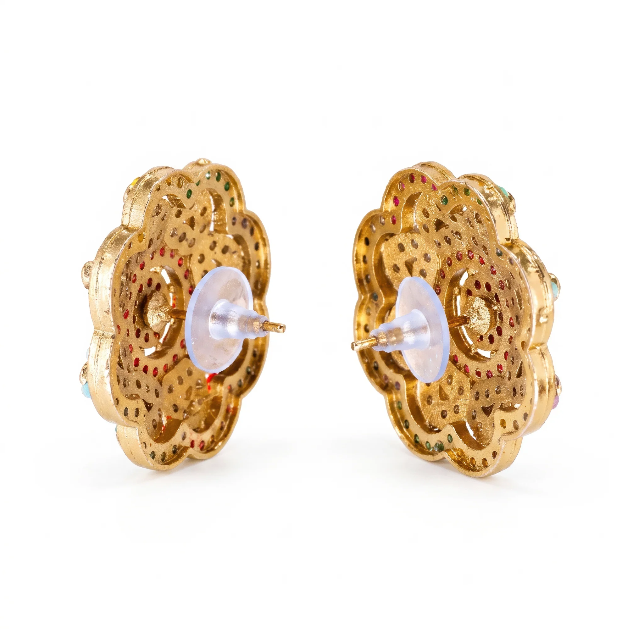 PRAO Earrings Anti-Tarnish Floral Bead Studs - Image 5