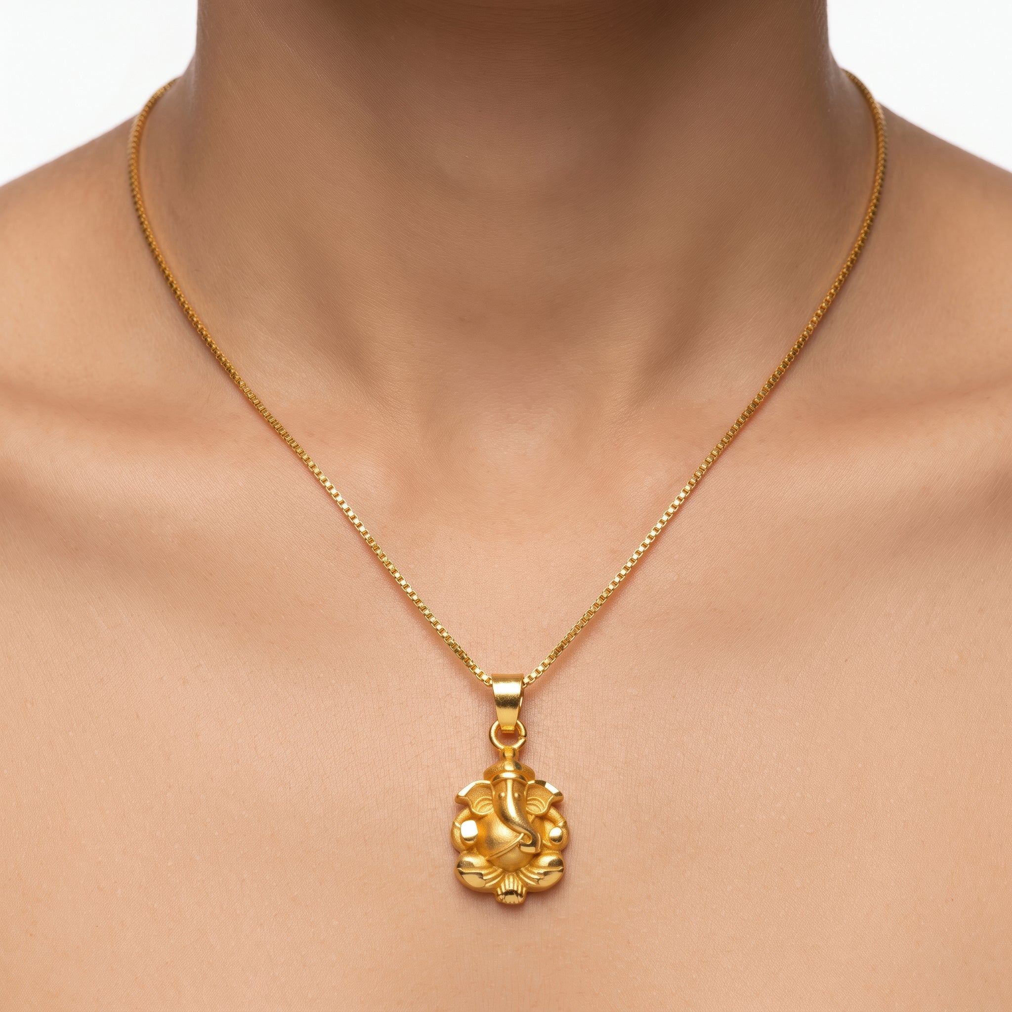 PRAO Necklace Anti-Tarnish Ganesha Pendant Chain