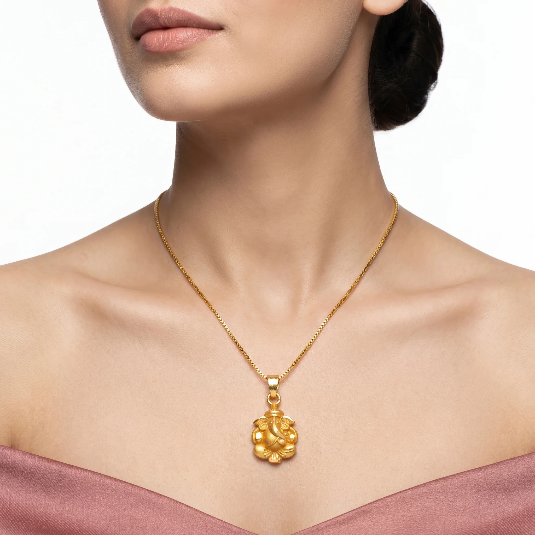 PRAO Necklace Anti-Tarnish Ganesha Pendant Chain - Image 2