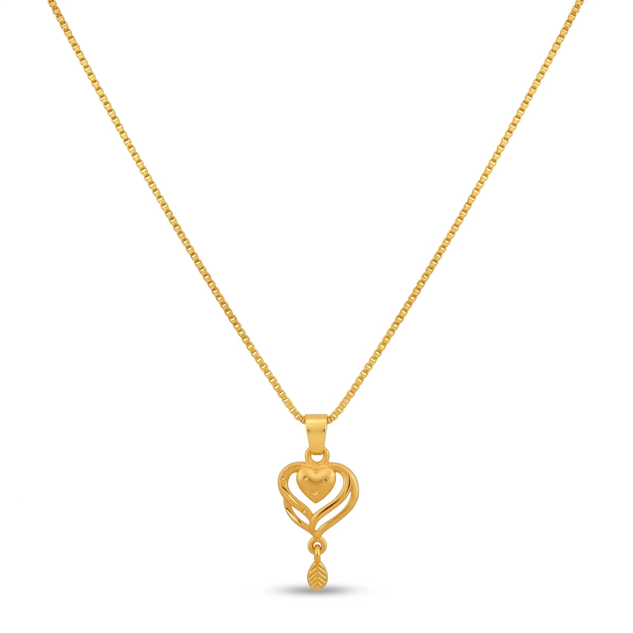 PRAO Necklace Anti-Tarnish Open Heart Chain - Image 3