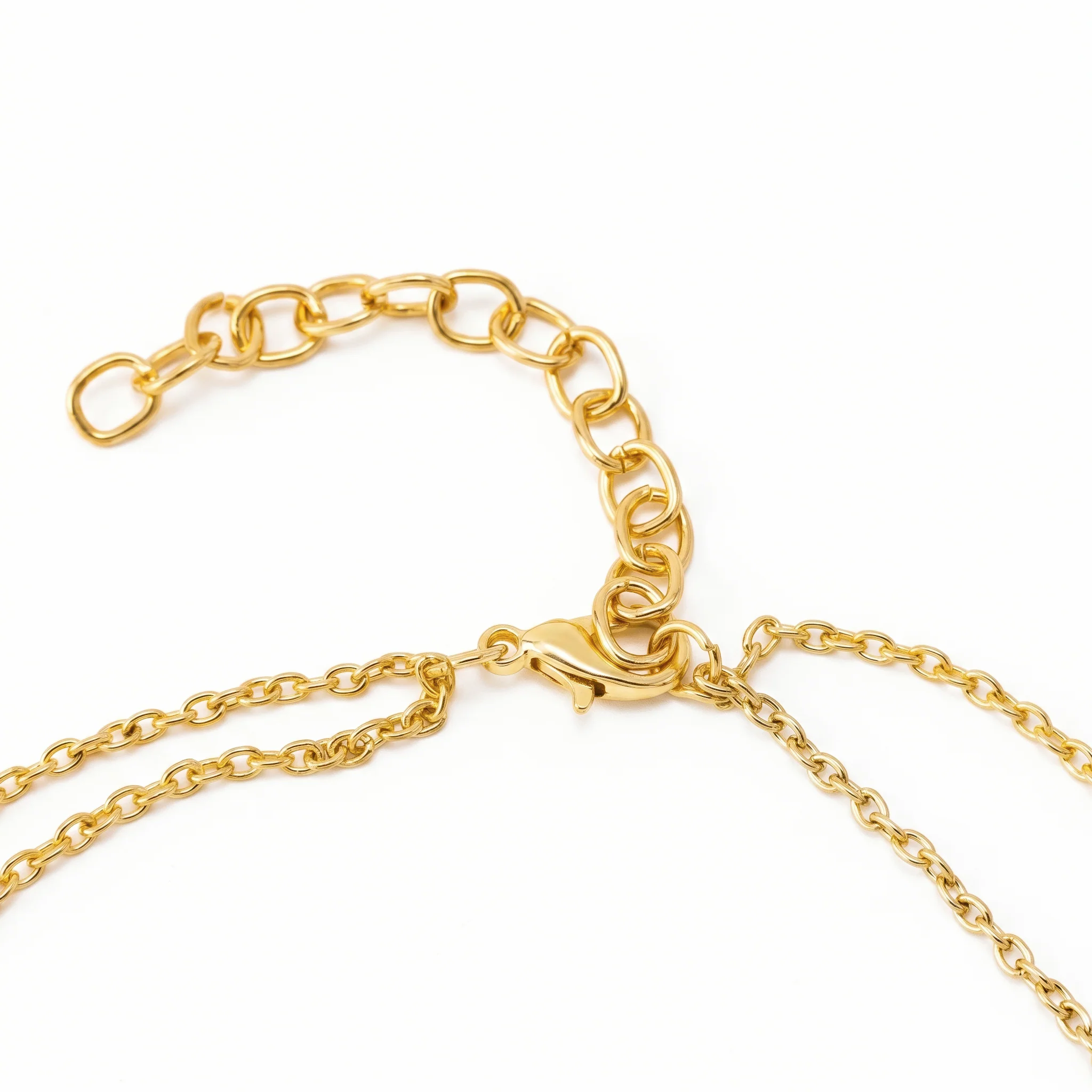 PRAO Necklace Anti-Tarnish Double-Strand Pearl & Trillion Crystal Chain - Image 5