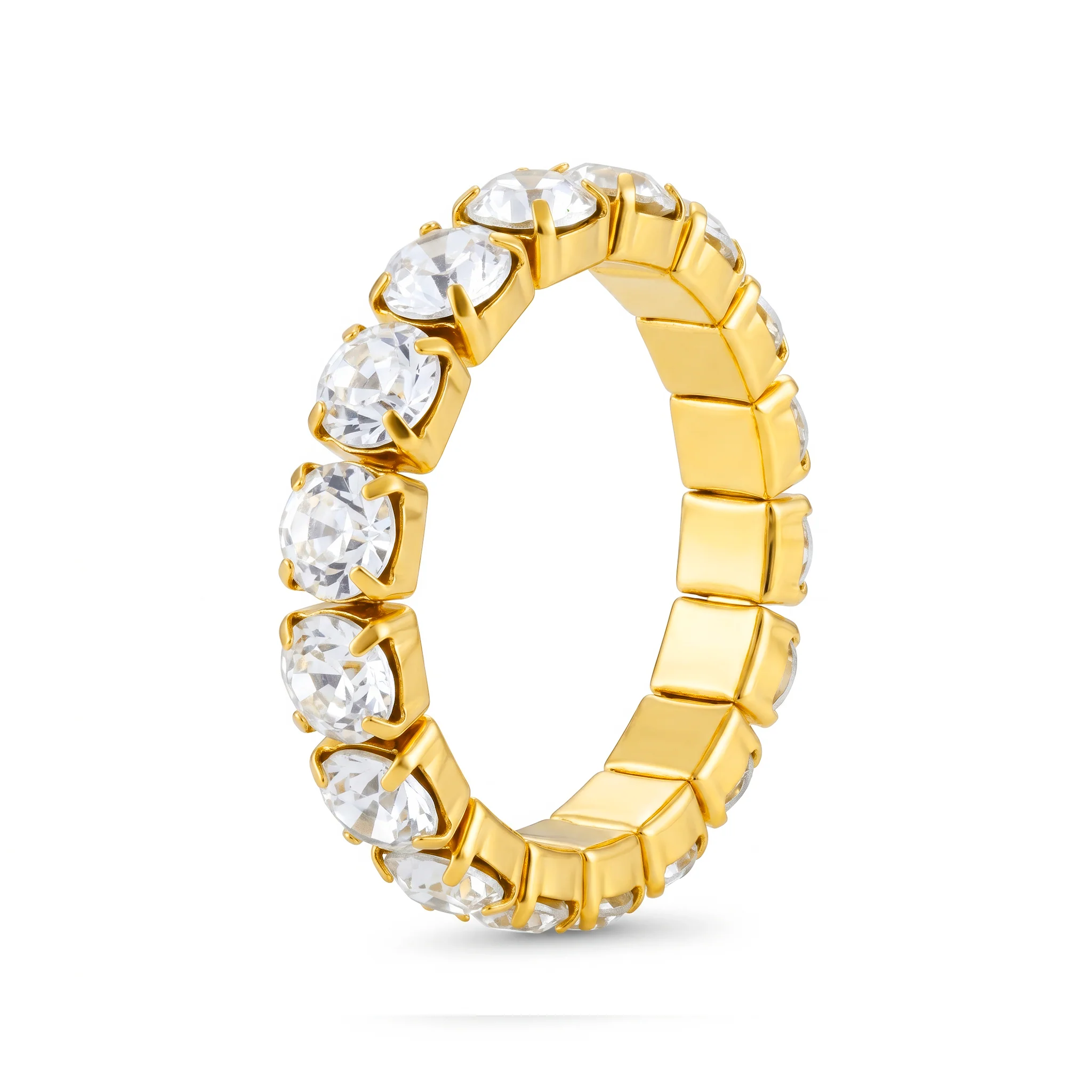 PRAO Ring Anti-Tarnish Stretch Rhinestone Tennis (Adjustable Size) - Image 4