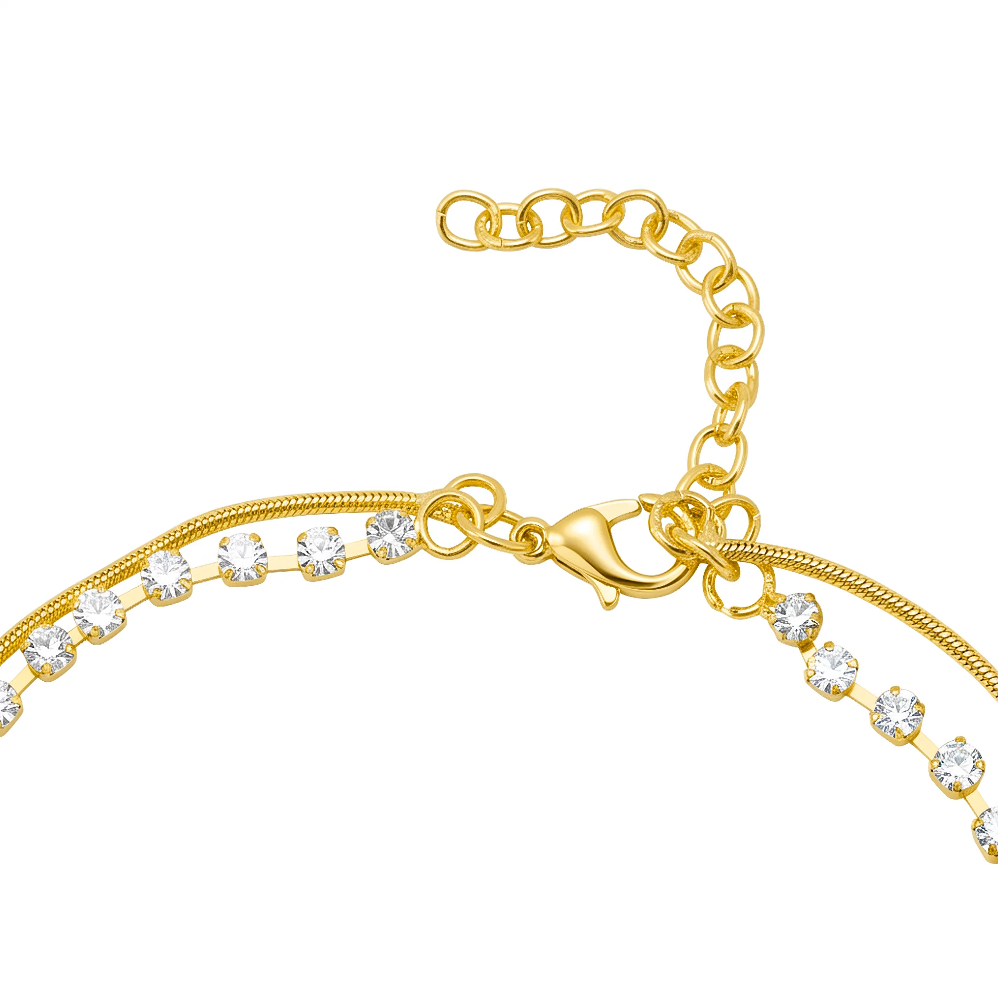 PRAO Anklet Anti-Tarnish Double-Strand Crystal Pendant Chain - Image 5