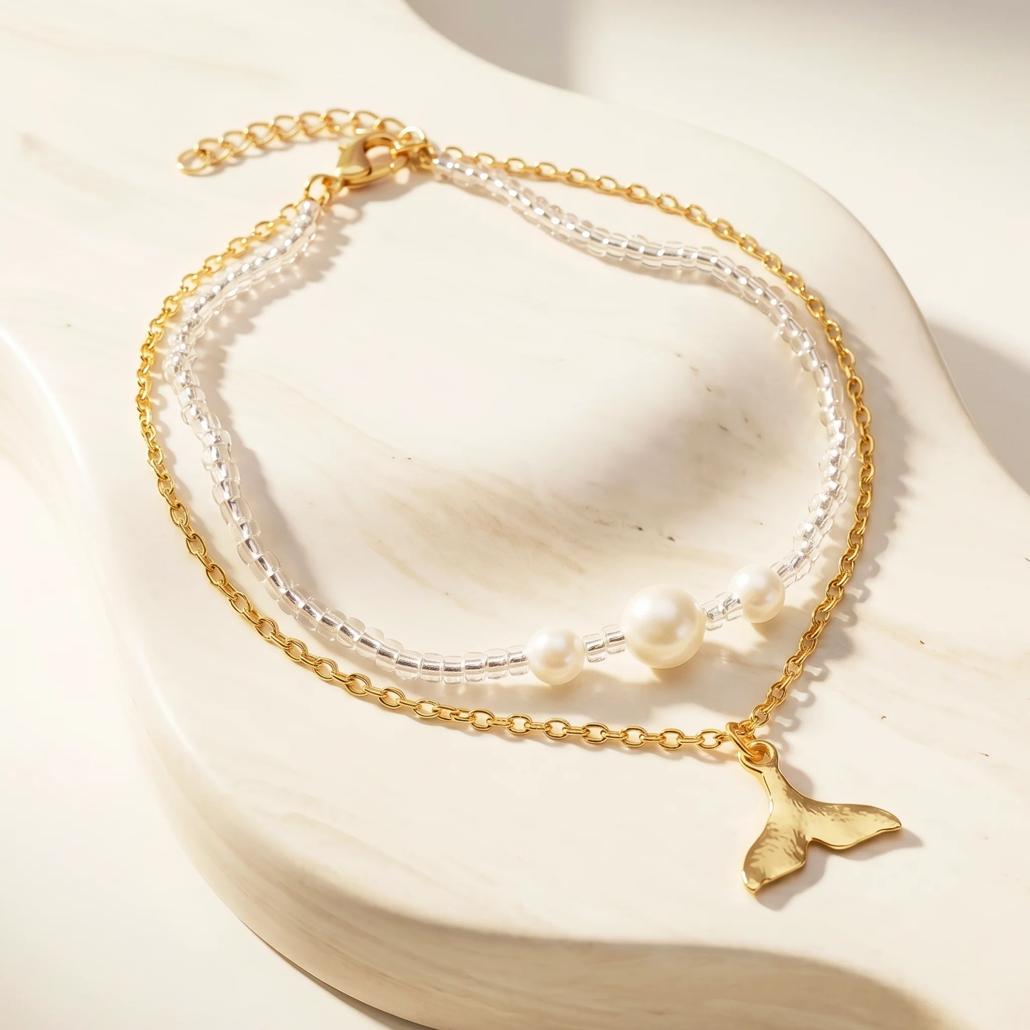 PRAO Anklet Anti-Tarnish Mermaid Tail Charm Chain - Image 4