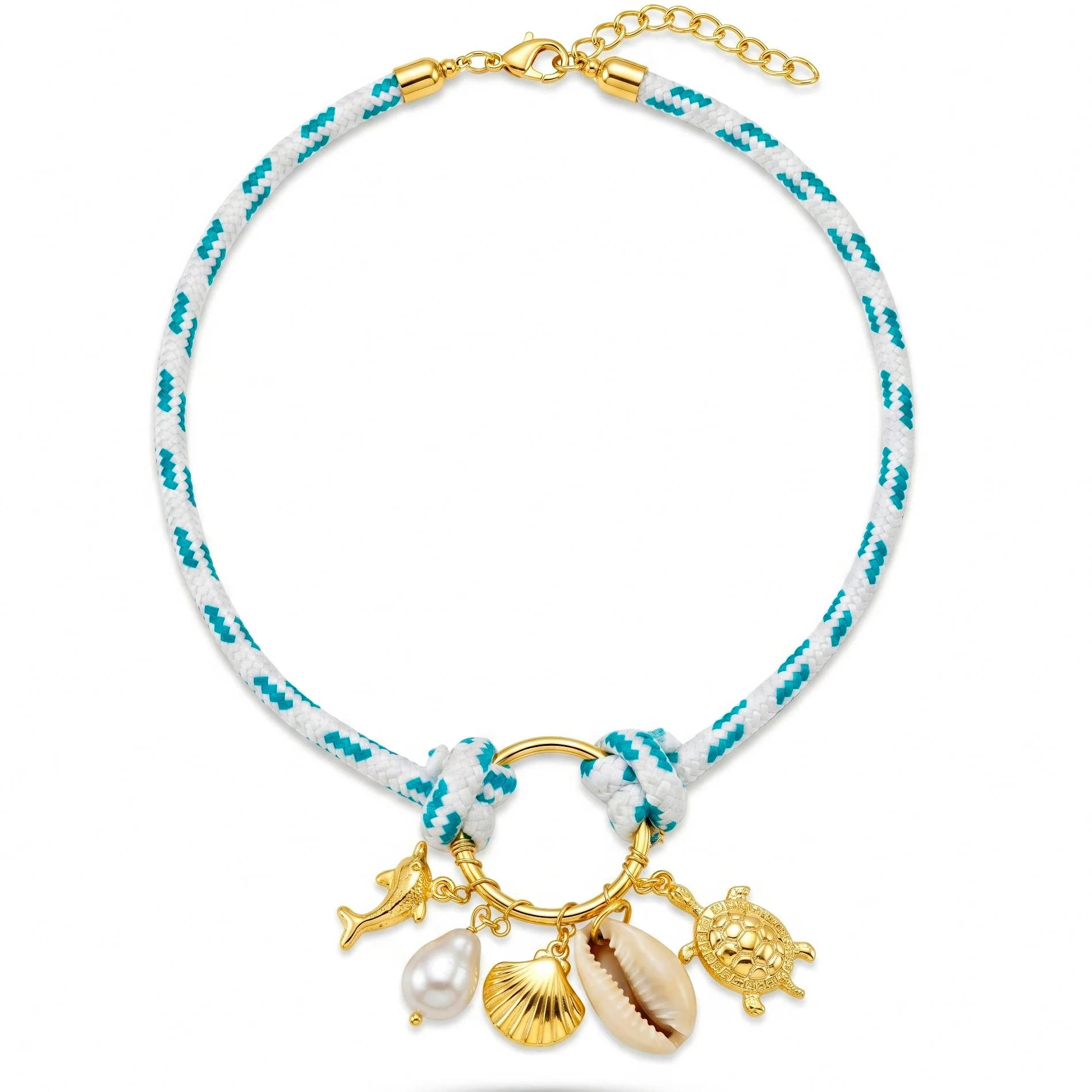 PRAO Necklace Anti-Tarnish Nautical Charm Choker Set - Image 4