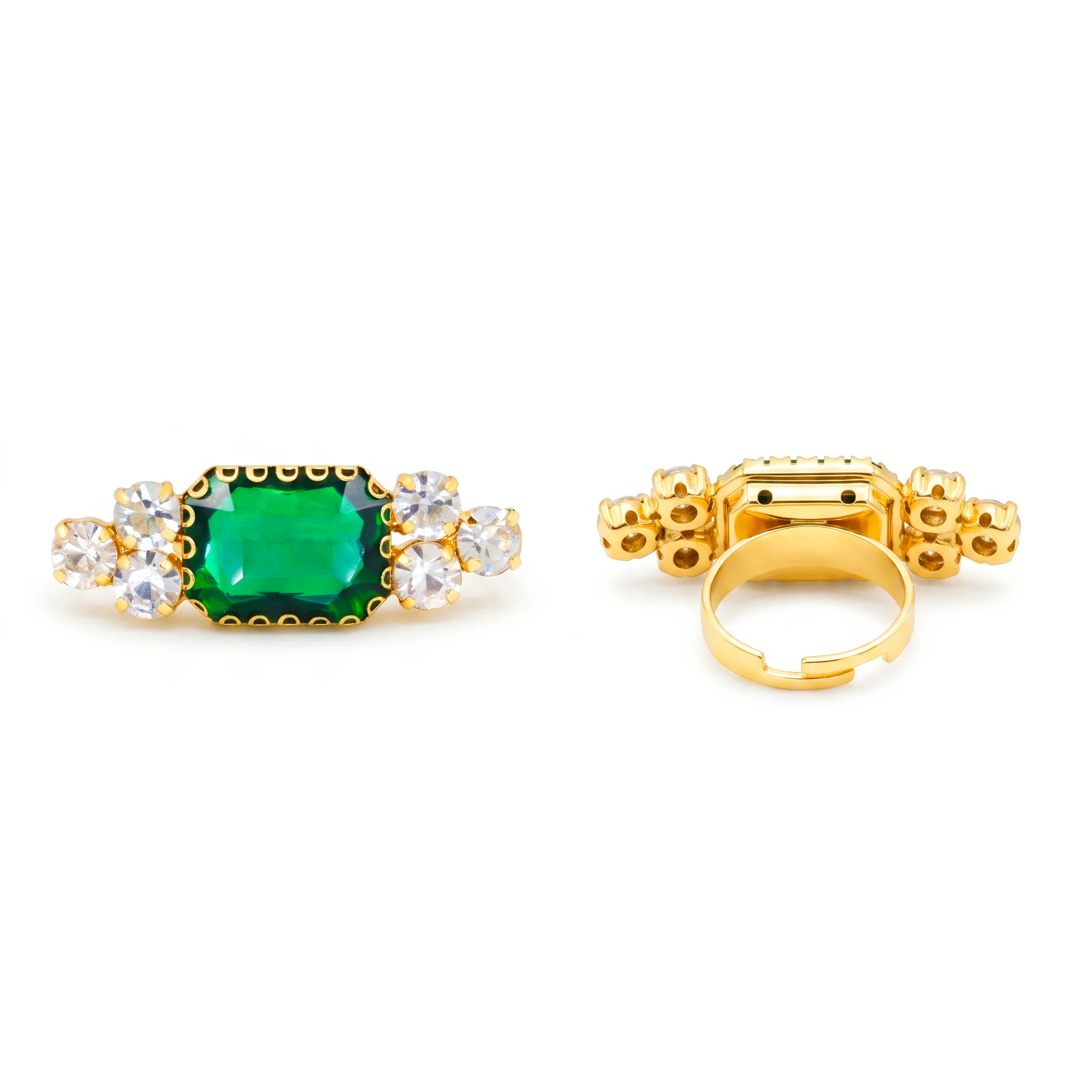 PRAO Ring Anti-Tarnish Green Crystal Ring (Adjustable Size) - Image 4