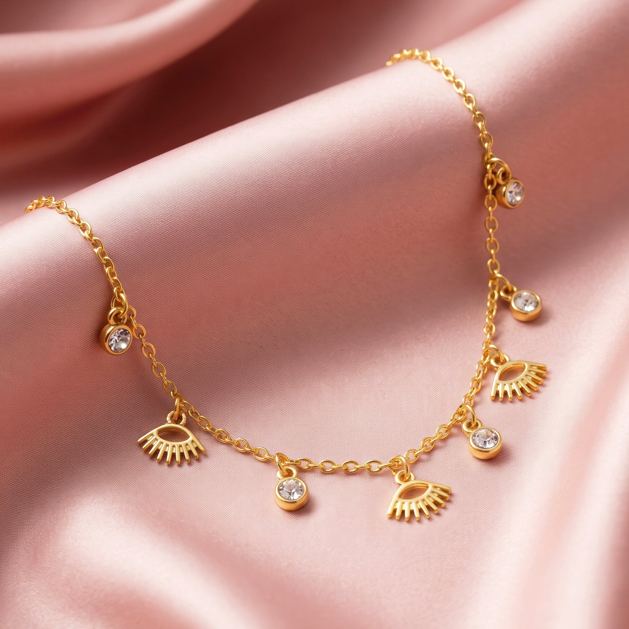 PRAO Necklace Anti-Tarnish Evil Eye Charm Chain - Image 5