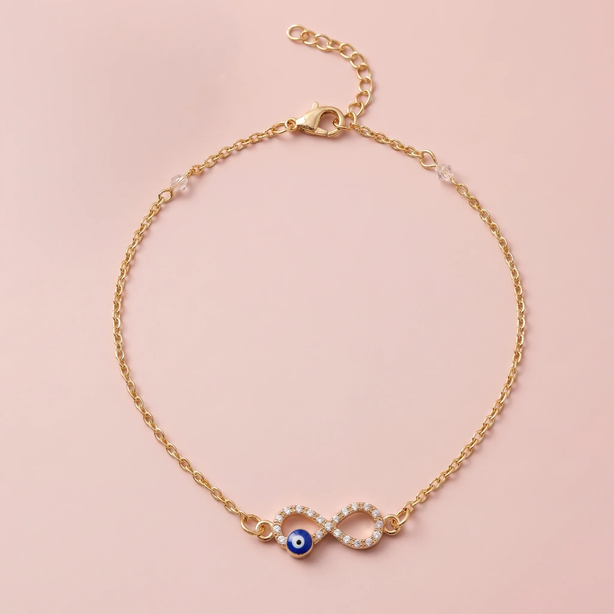 PRAO Anklet Anti-Tarnish Infinity Evil Eye Charm - Image 4