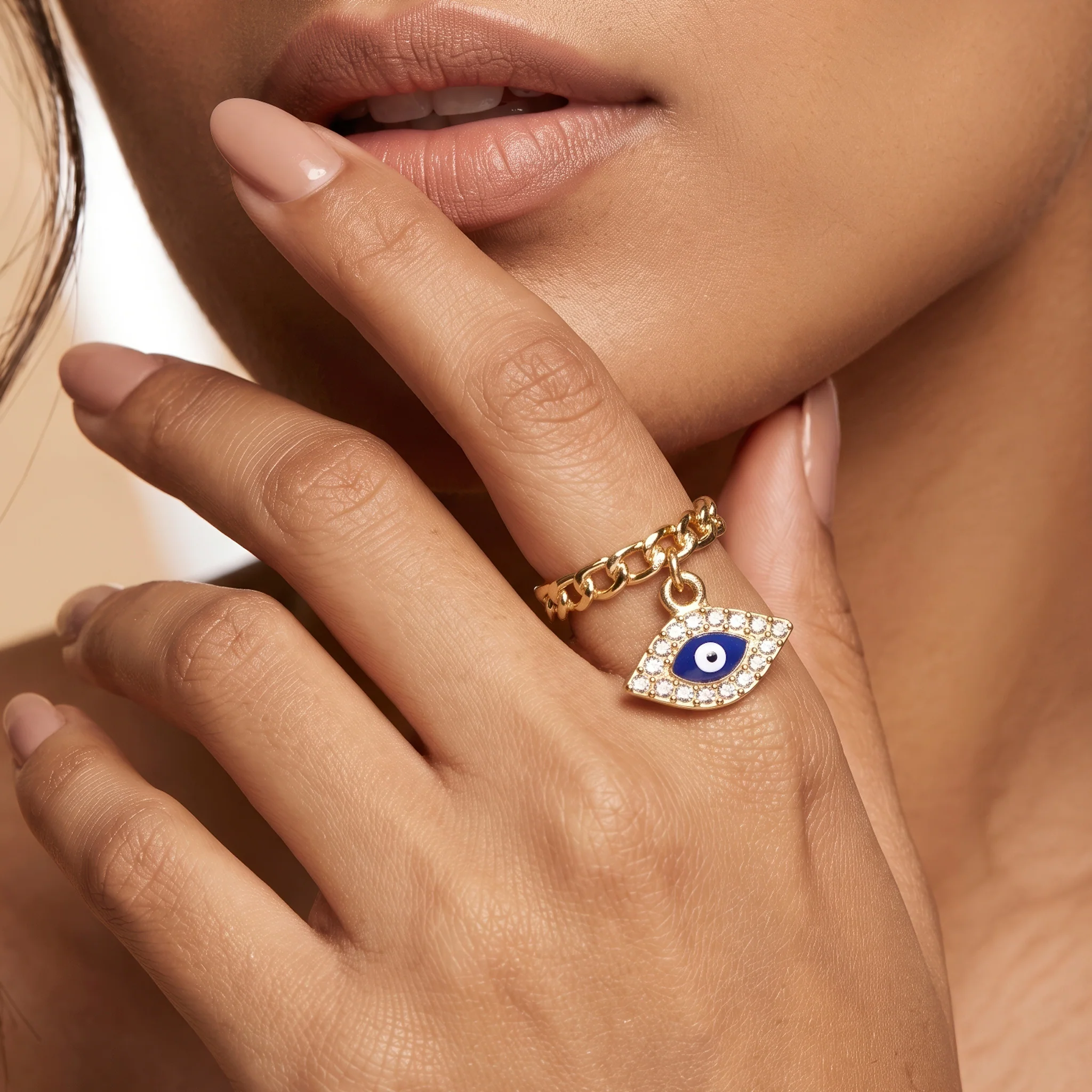 PRAO Ring Anti-Tarnish Evil Eye Charm (Adjustable Size) - Image 3