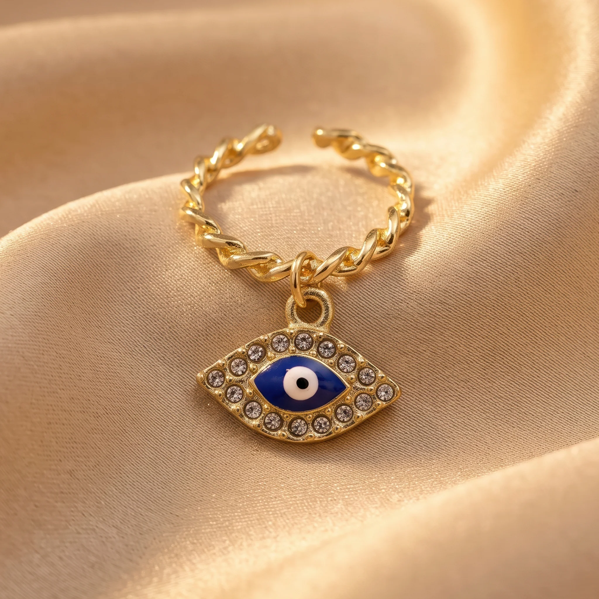 PRAO Ring Anti-Tarnish Evil Eye Charm (Adjustable Size) - Image 4