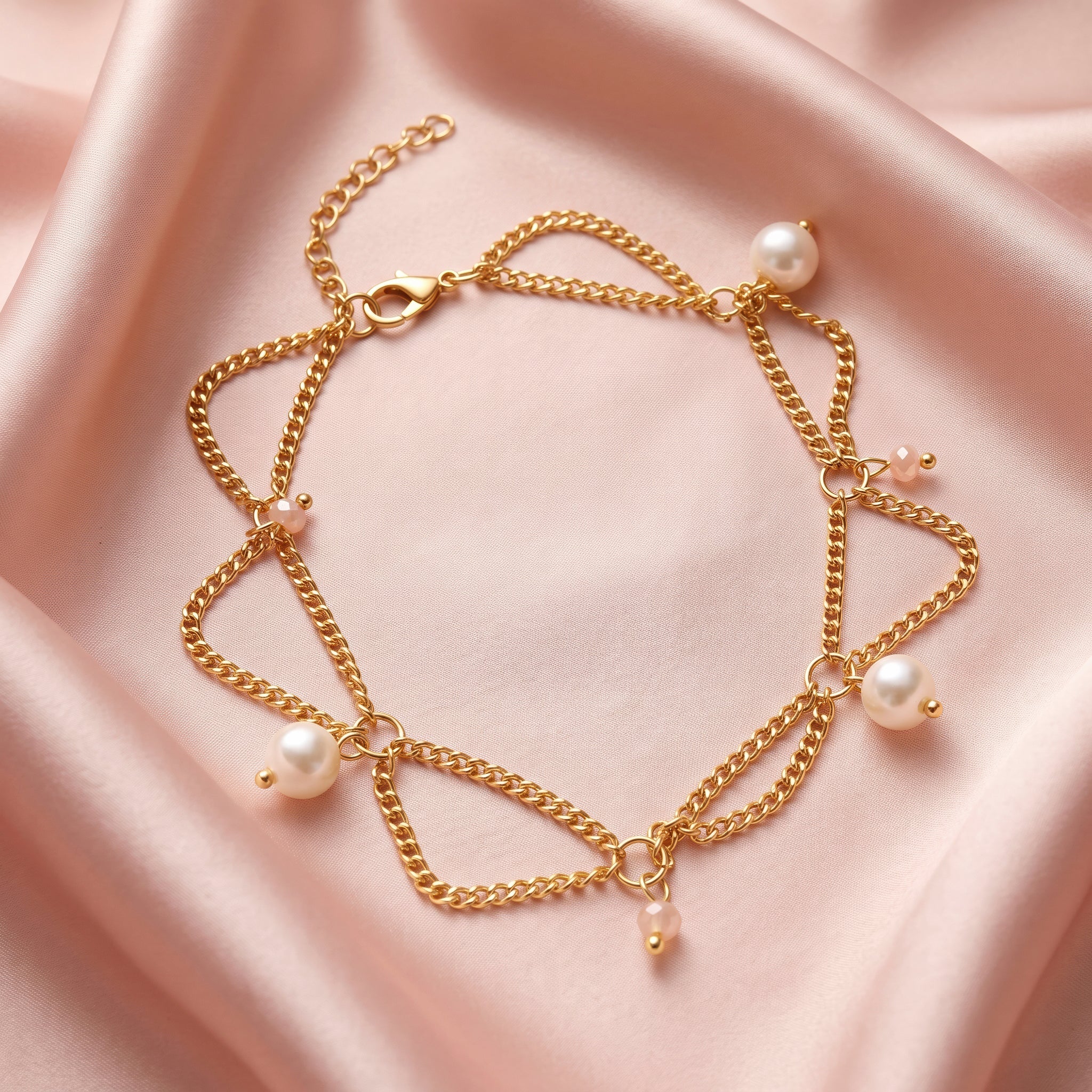 PRAO Anklet Anti-Tarnish Pearl Drape - Image 4
